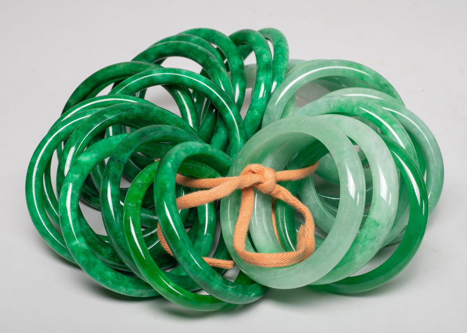 Groups Chinese Export Colored Stone Bangles - 3