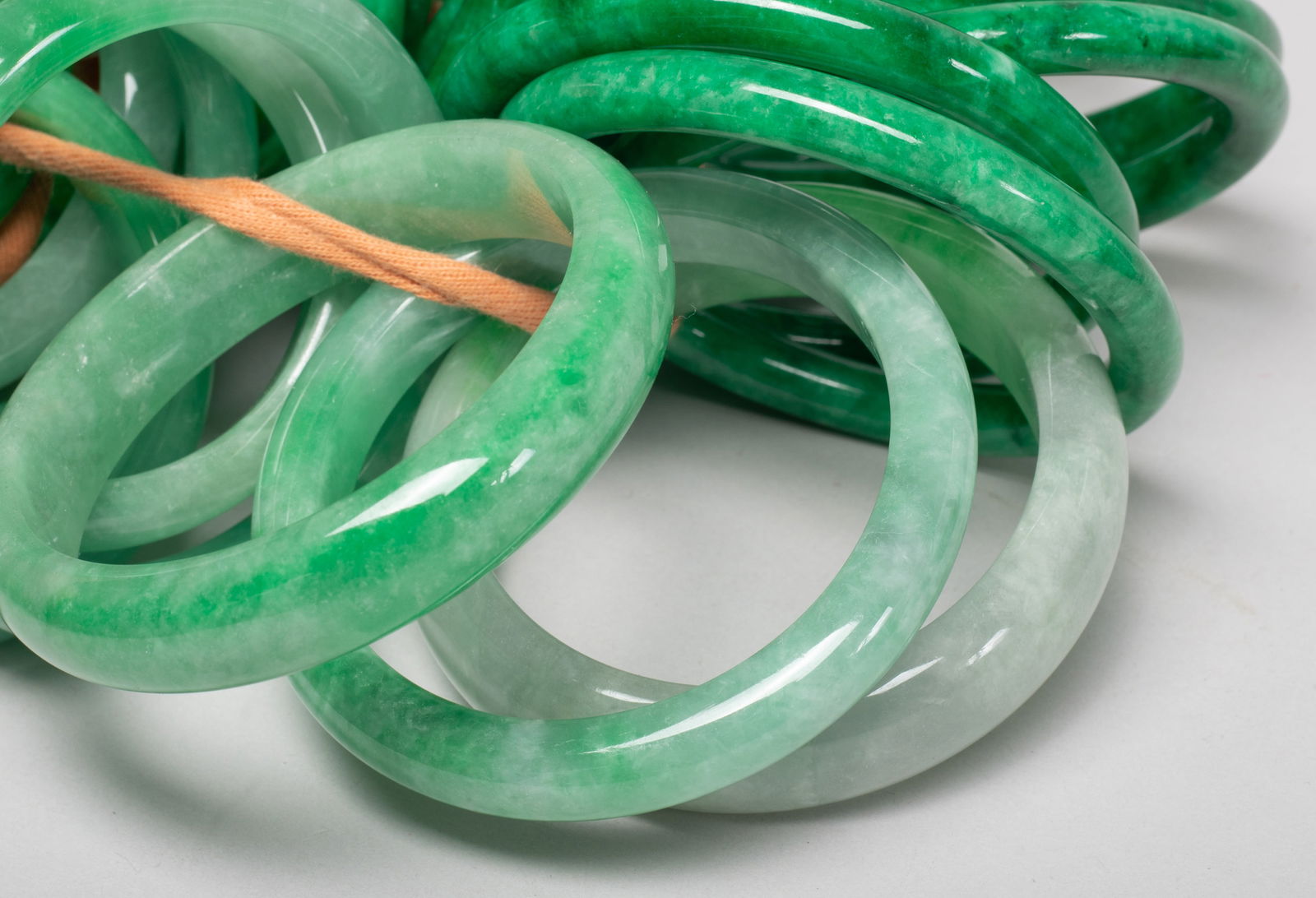 Groups Chinese Export Colored Stone Bangles - 5