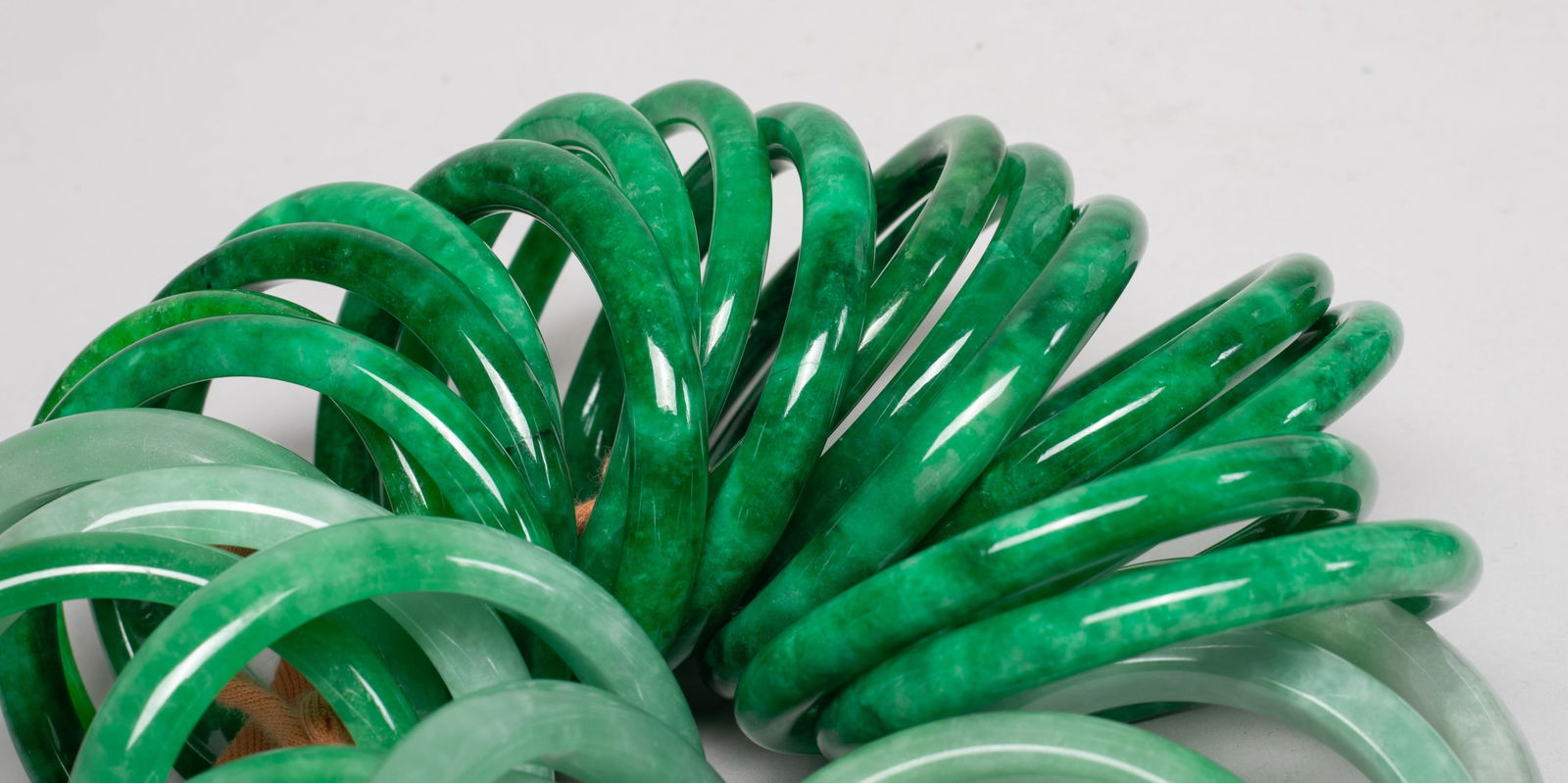 Groups Chinese Export Colored Stone Bangles - 6