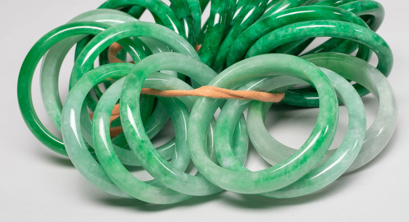 Groups Chinese Export Colored Stone Bangles - 7