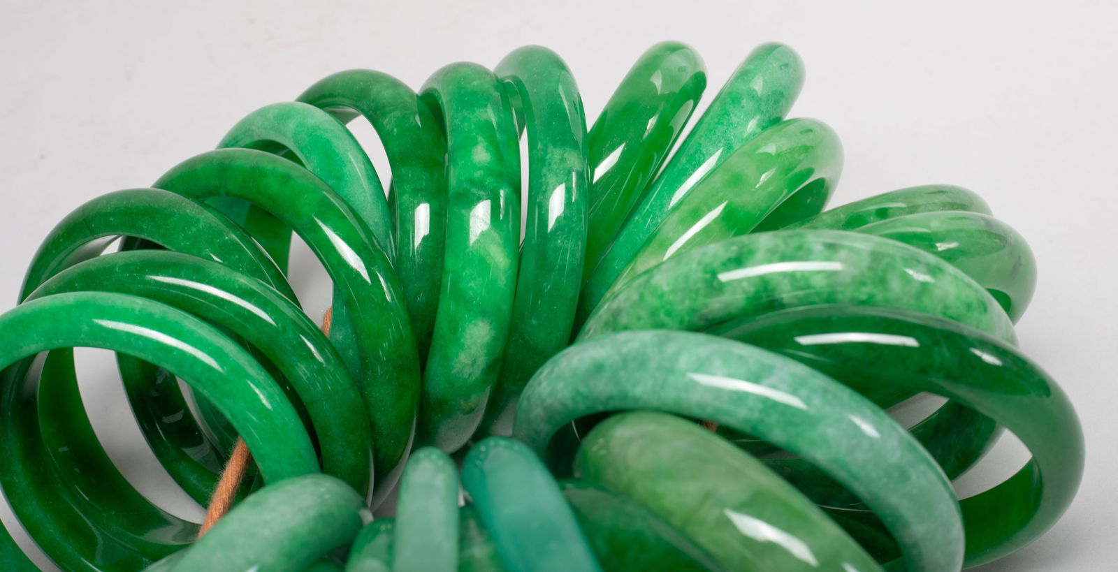 Groups Chinese Export Colored Stone Bangles - 8