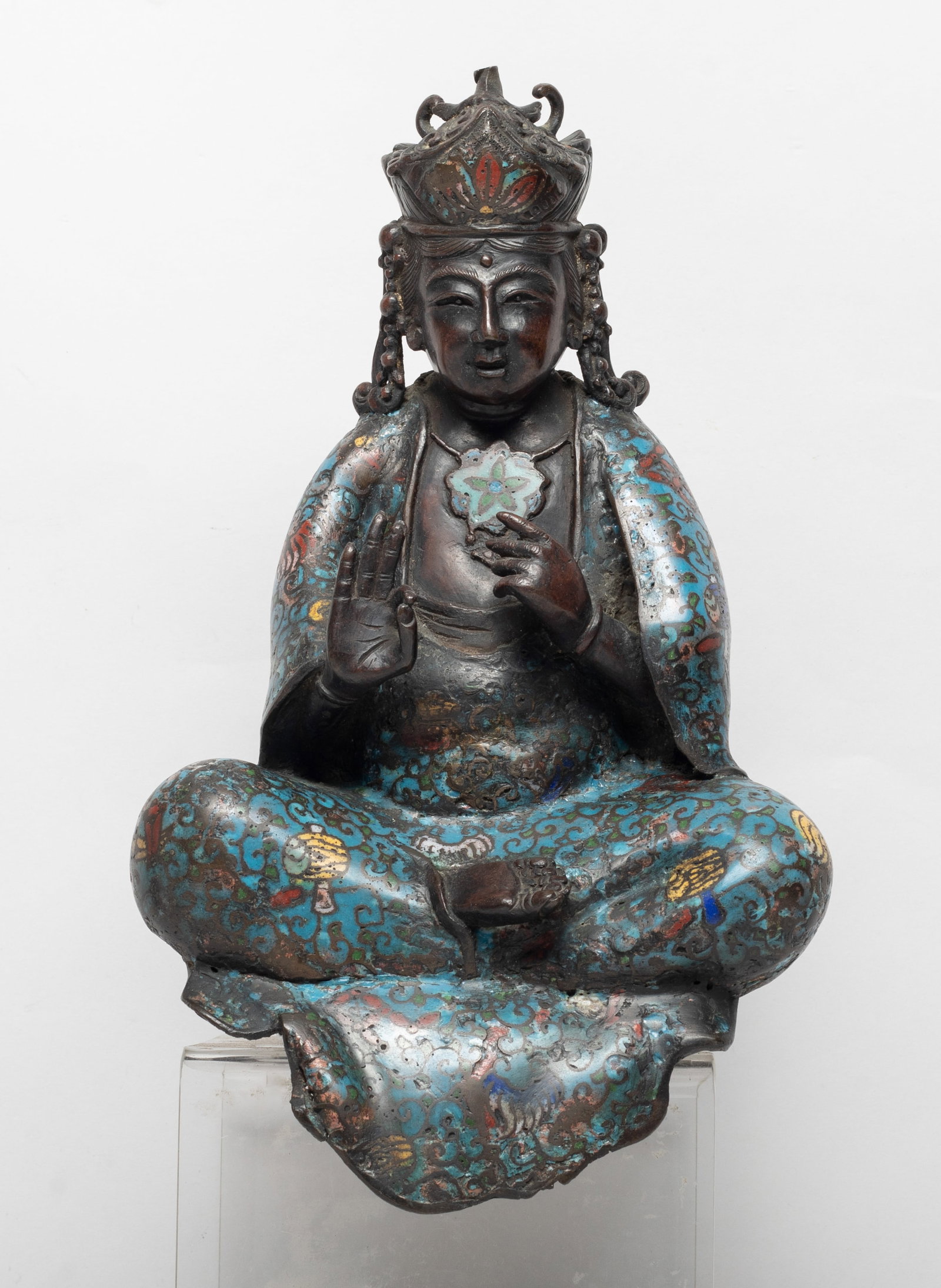 Chinese Cloisonne on Bronze Sculpture of Buddha (1 of 15)
