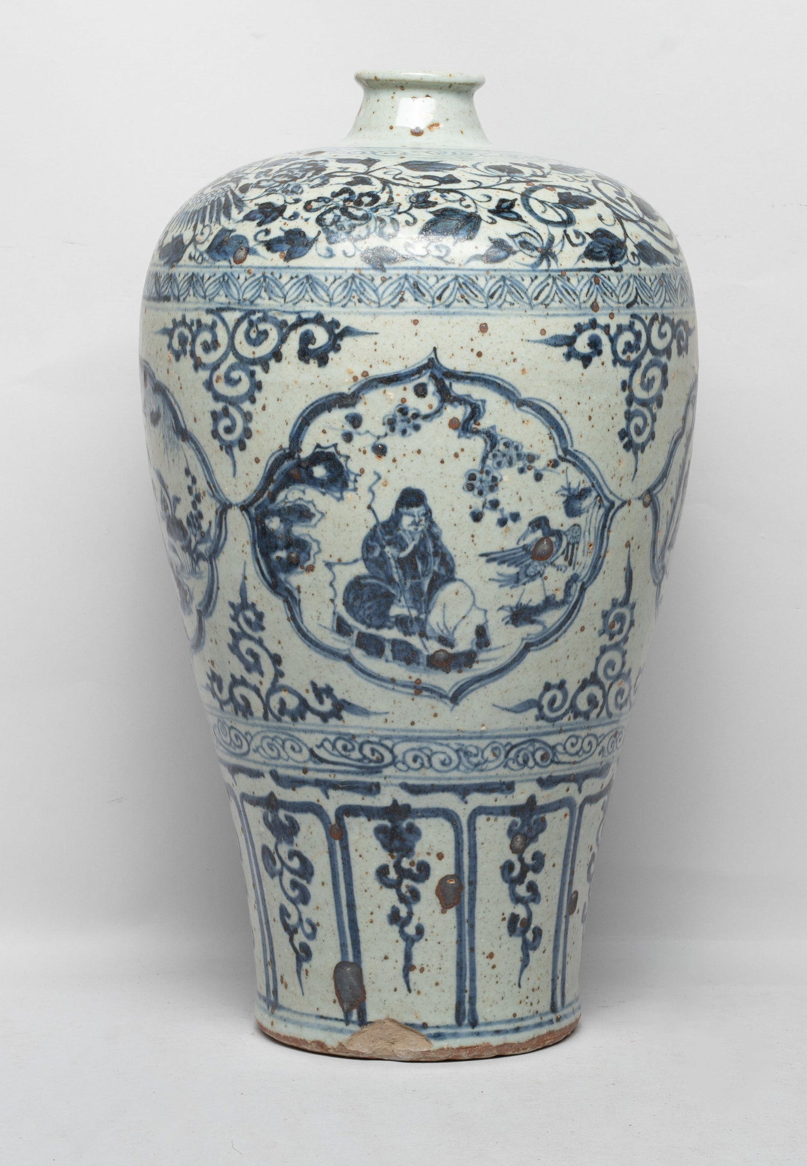 Tall Chinese Blue & White Porcelain Vase (1 of 13)