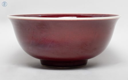 Chinese Red Glazed Porcelain Large Bowl