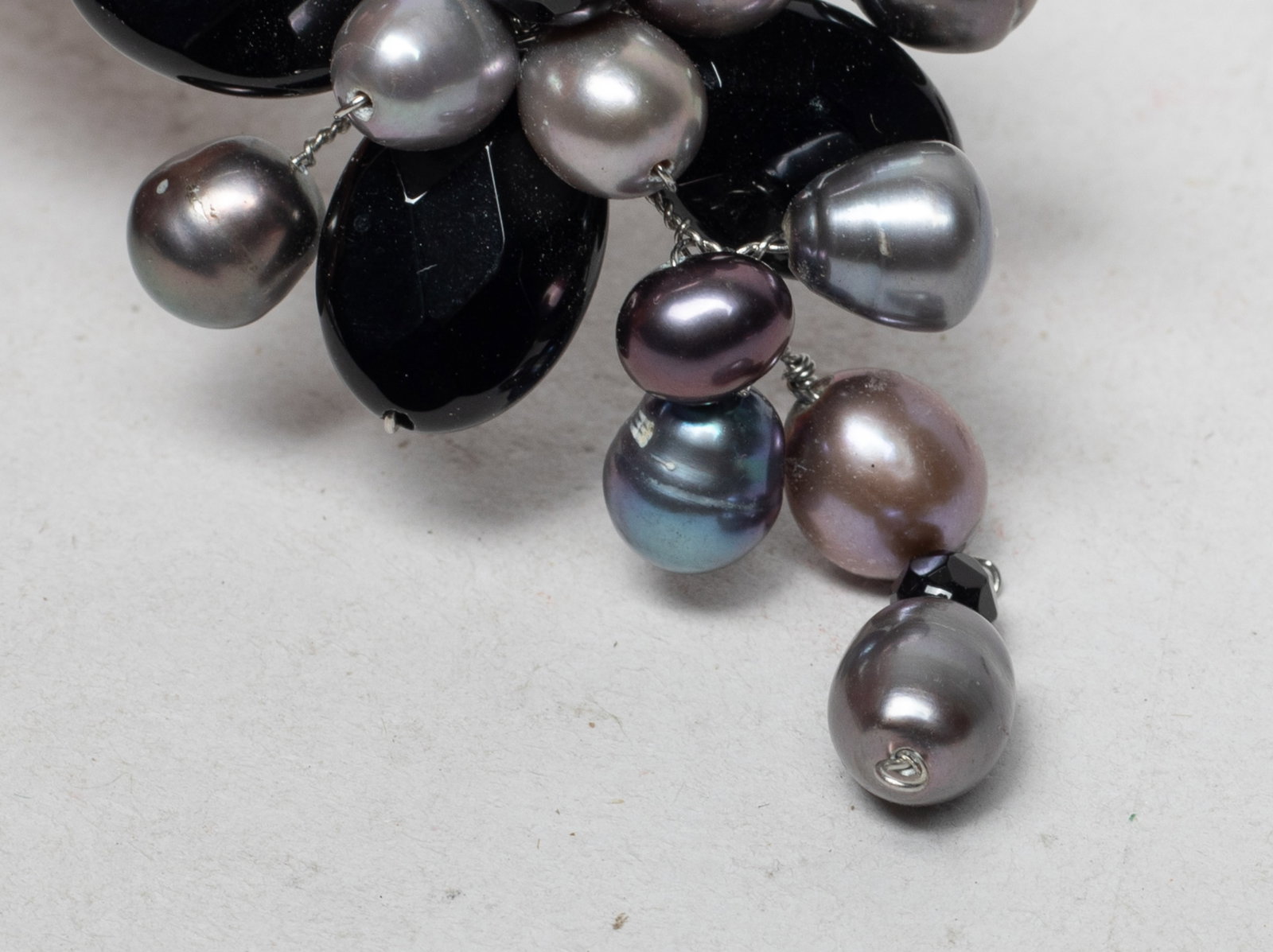 Two Large Designed Silver, Pearl Earrings - 4
