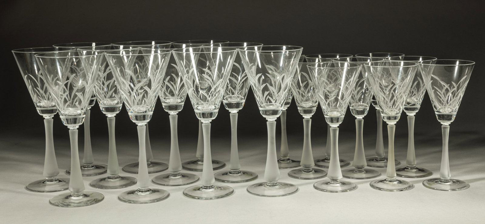 Large Sets Mikasa Wind Drift Crystal Cups (1 of 10)