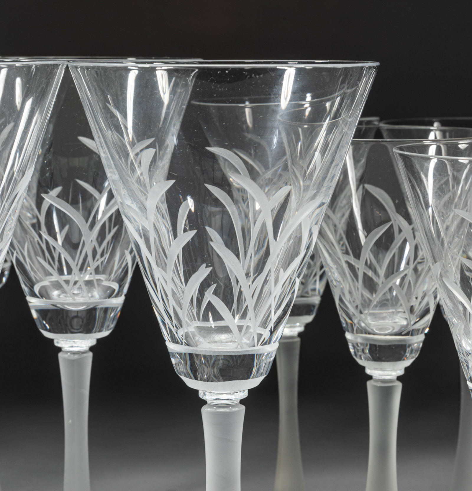 Large Sets Mikasa Wind Drift Crystal Cups - 3