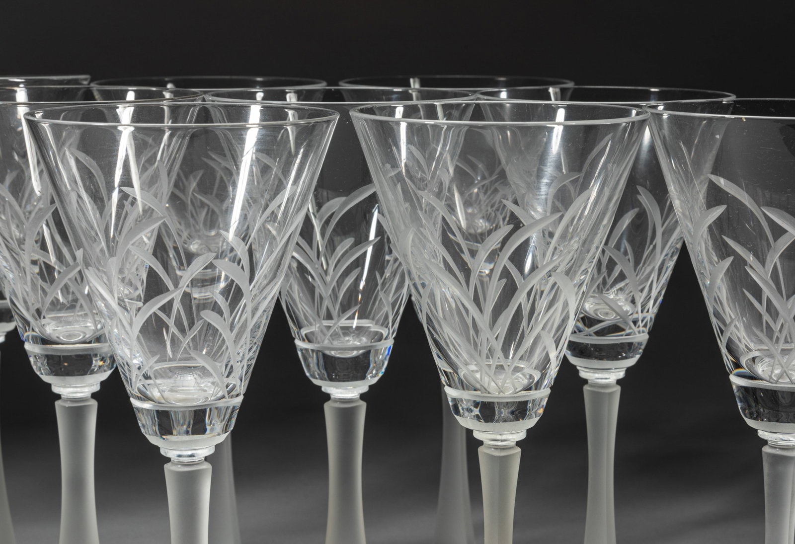 Large Sets Mikasa Wind Drift Crystal Cups - 6