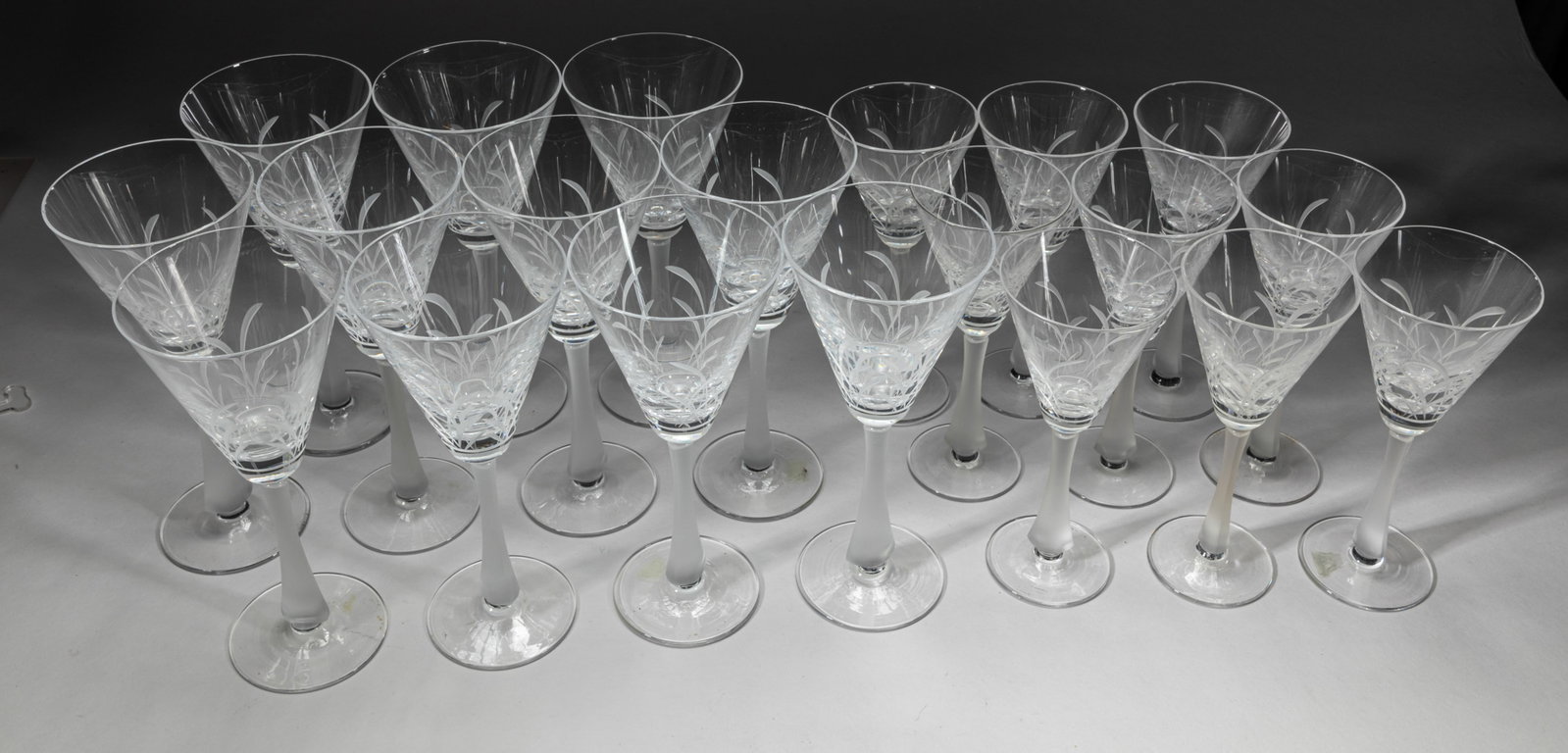 Large Sets Mikasa Wind Drift Crystal Cups - 7