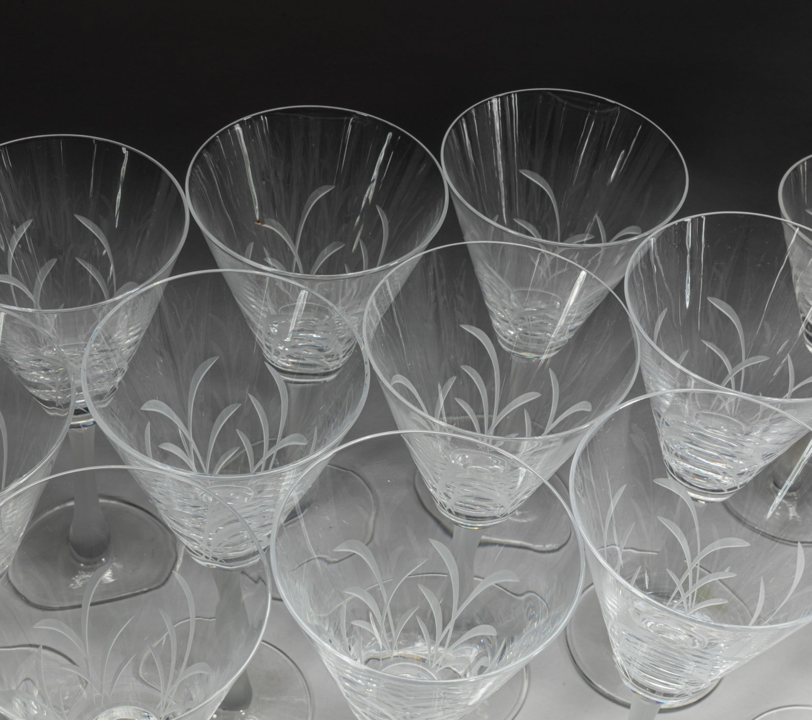 Large Sets Mikasa Wind Drift Crystal Cups - 8