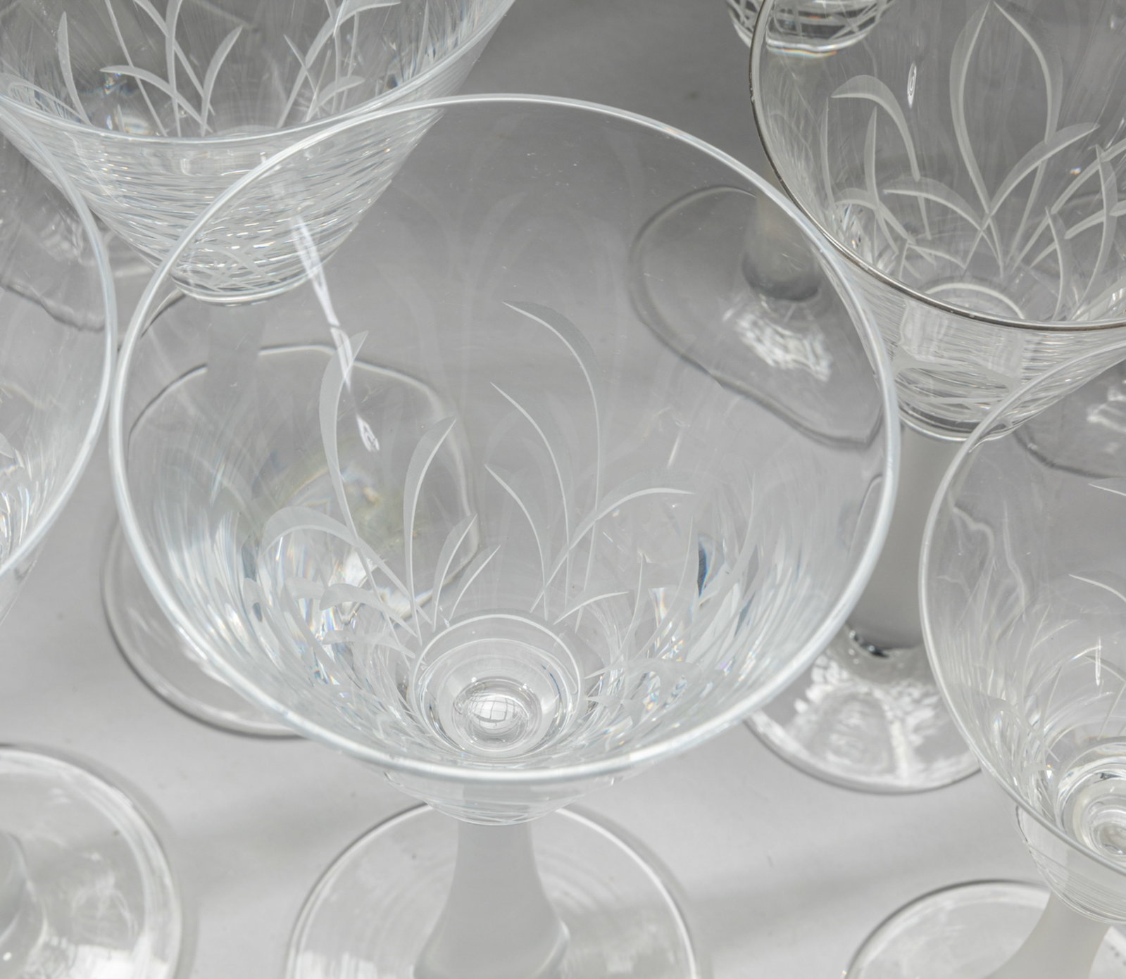 Large Sets Mikasa Wind Drift Crystal Cups - 9