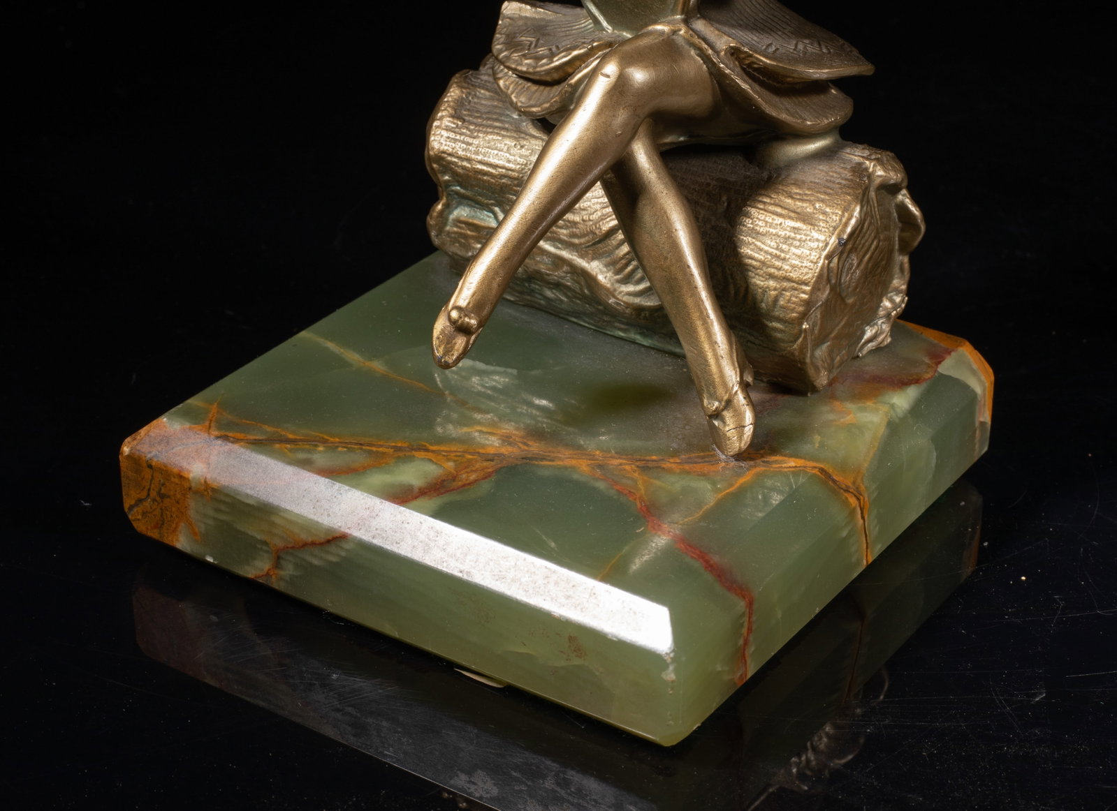 JB Hirsch Type Bronze & Marble Bookends - 5
