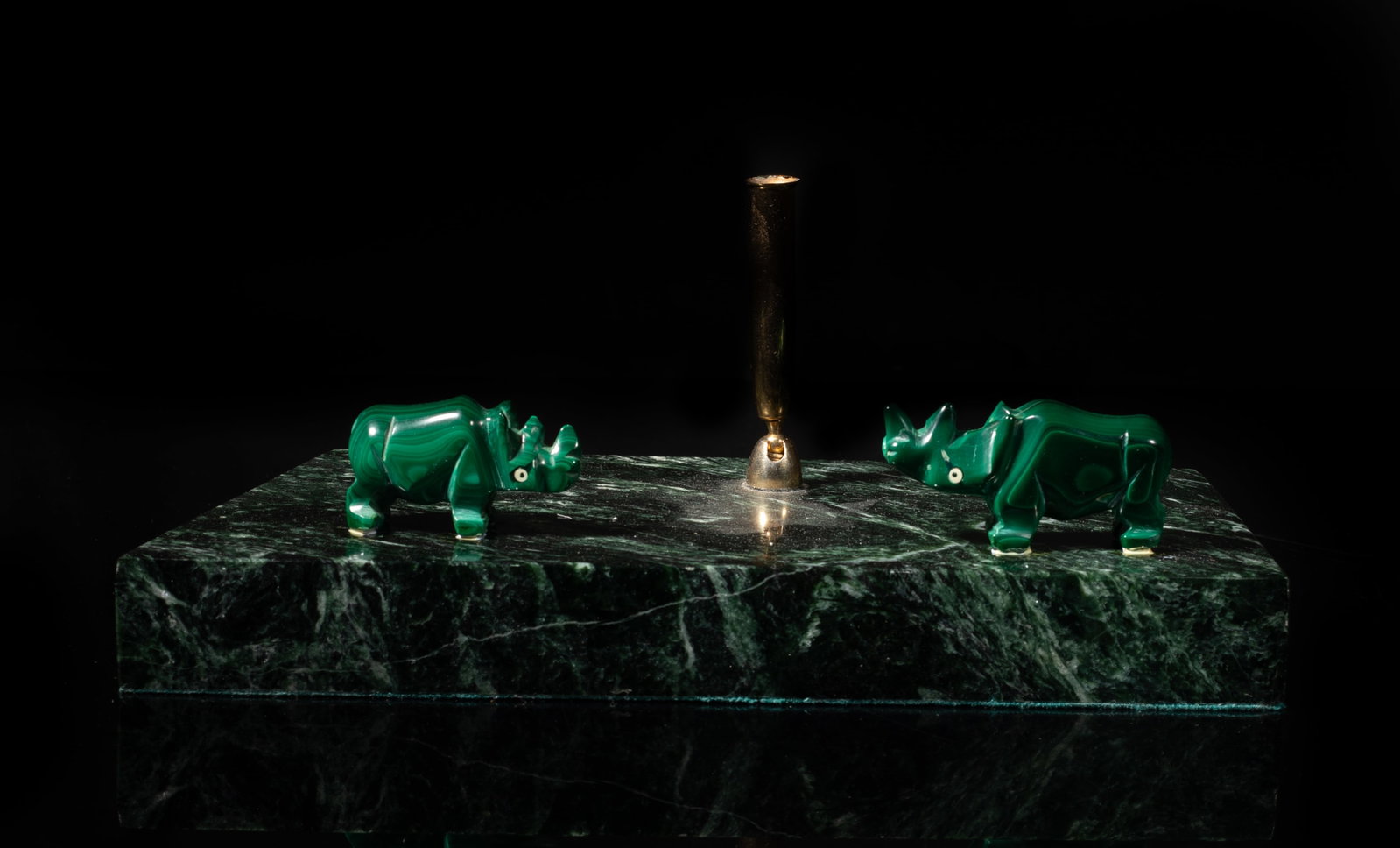 Vintage Heavy Marble, Malachite Writing Piece (1 of 10)