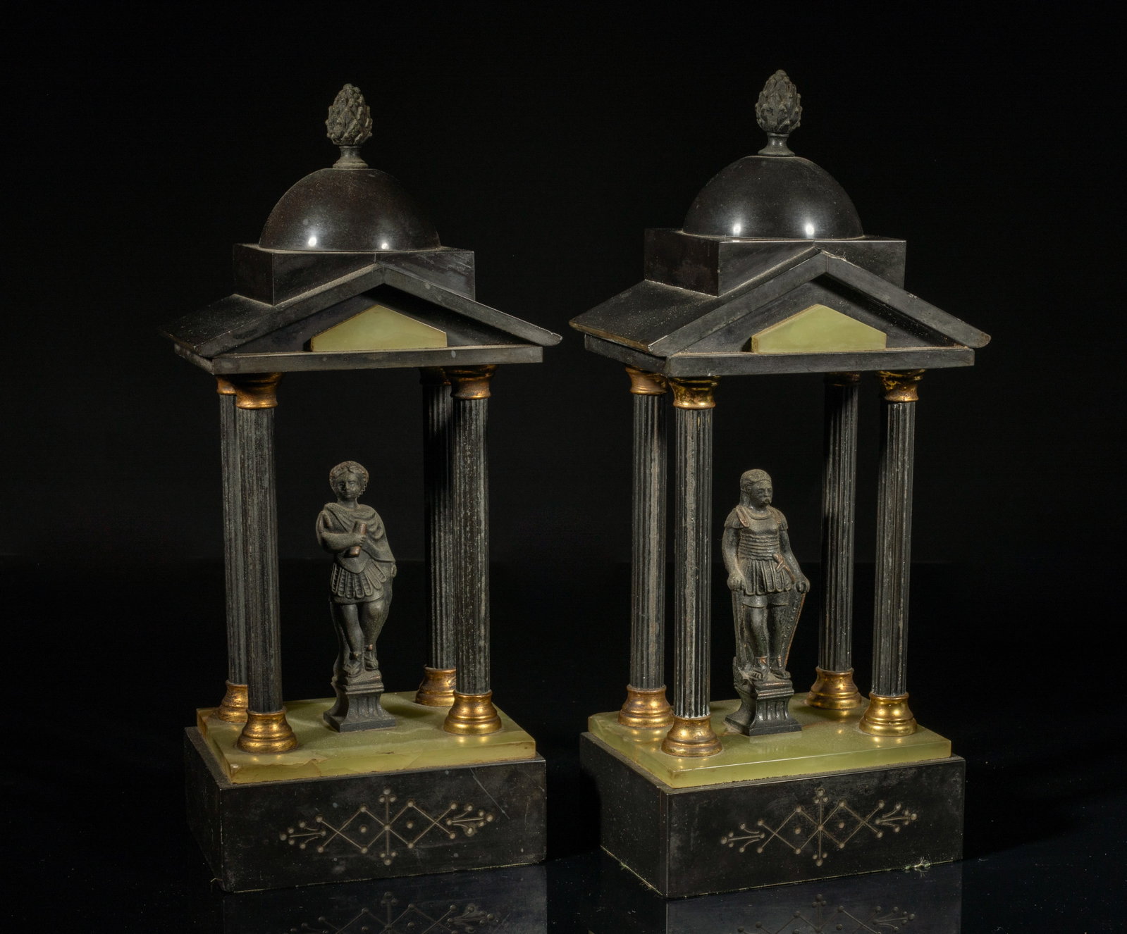 Two France Stone & Painted Bronze Sculptures (1 of 8)