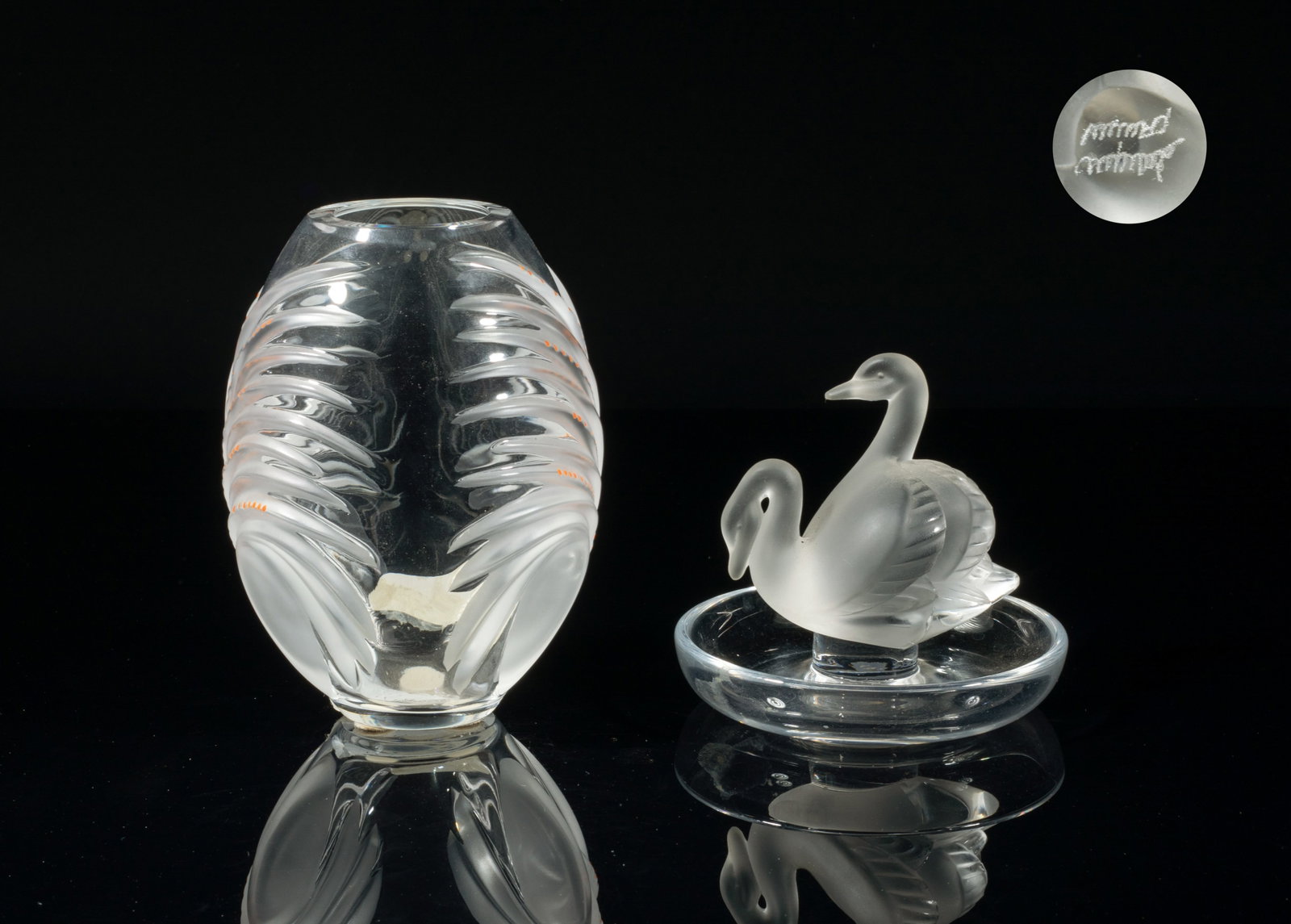Lalique Crystal Glass Vase, Sculpture (1 of 12)