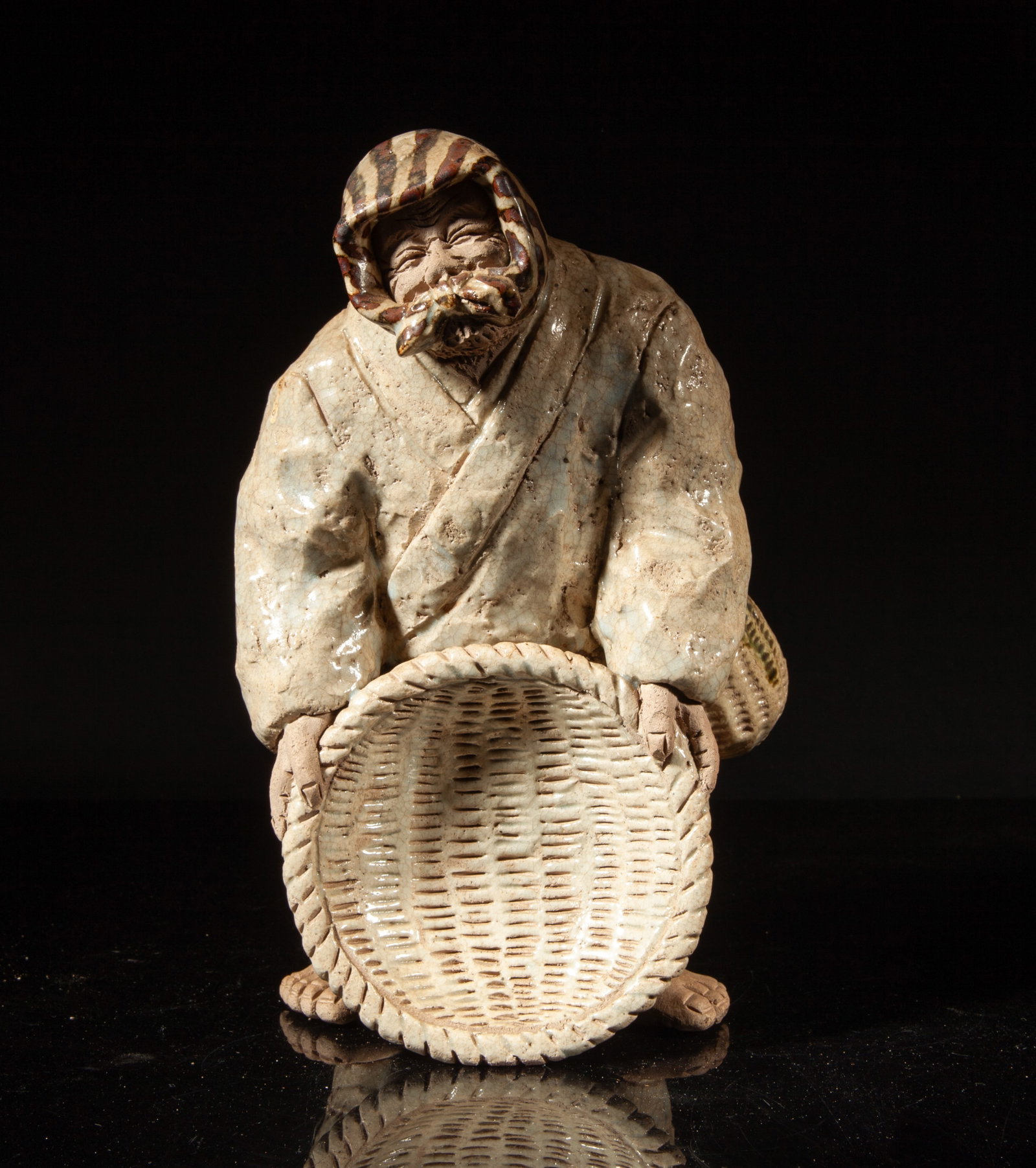 Vintage Asian Hand Made Glazed Stoneware Sculpture (1 of 11)