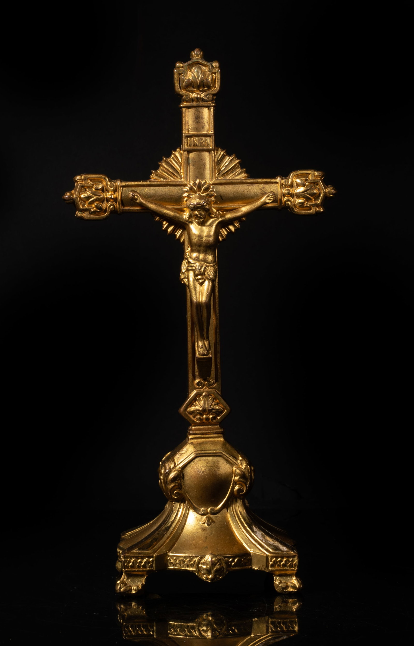 Vtg. Standing Crucifix Ornate Gold Filled Cross (1 of 8)
