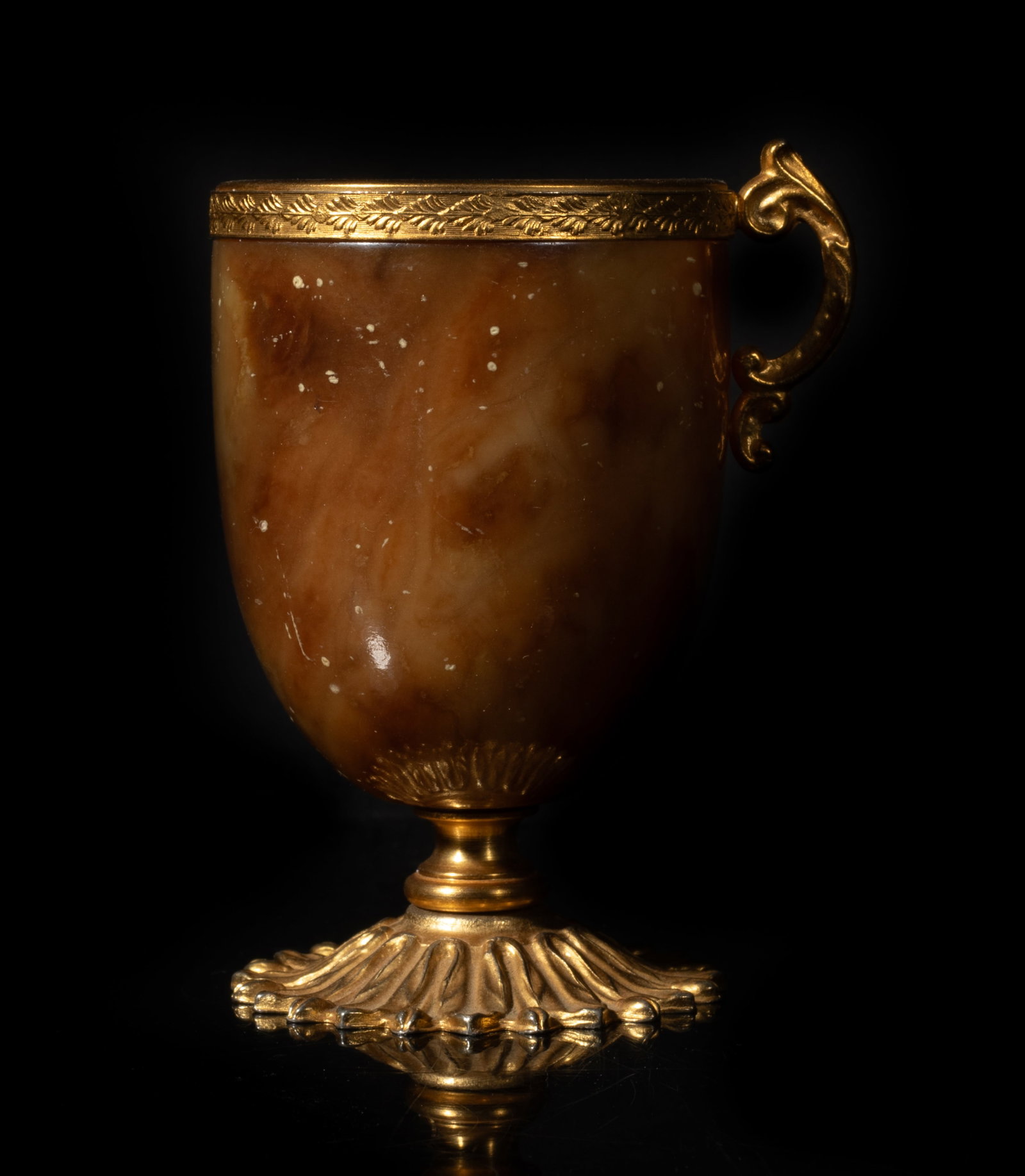 French Gold Plated Stone Tall Cup (1 of 11)