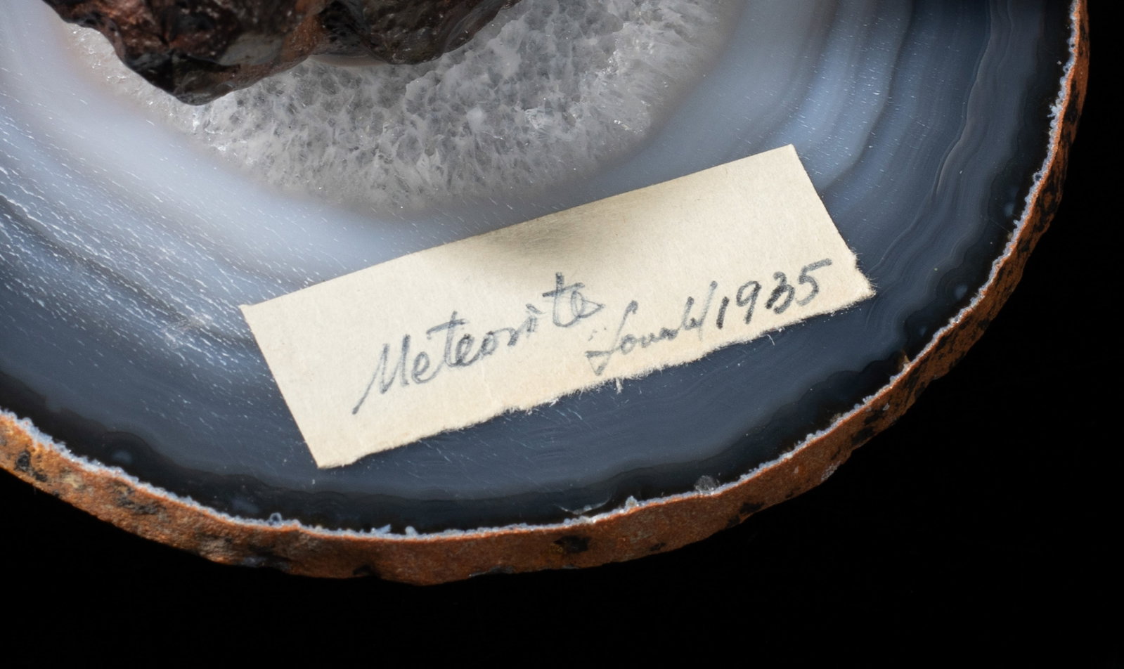 Rare Iron Meteorite on Agate Base - 10