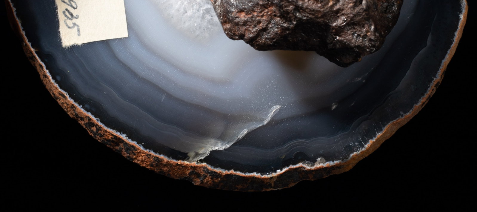 Rare Iron Meteorite on Agate Base - 11