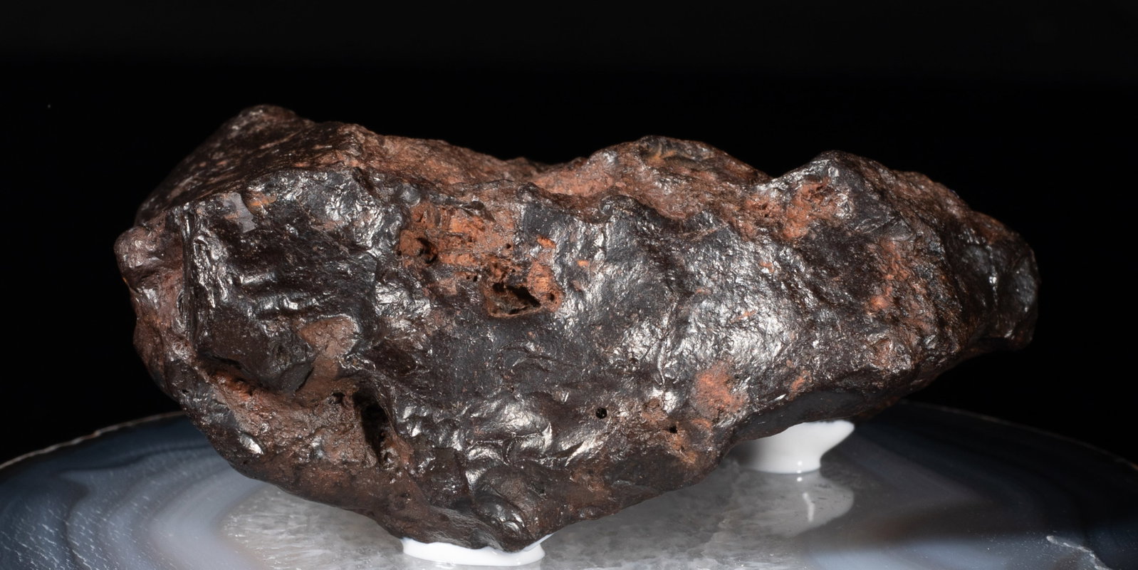 Rare Iron Meteorite on Agate Base - 7