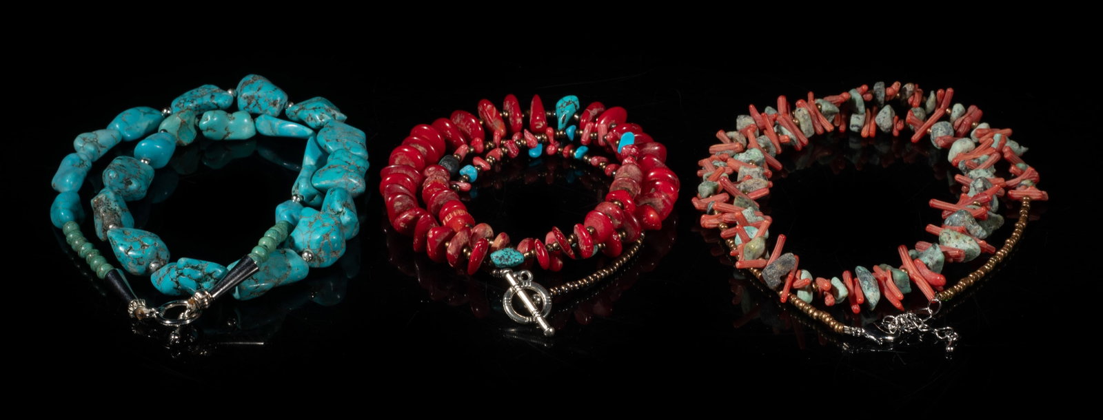 Set Native American Zuni Type Stone Necklaces (1 of 12)