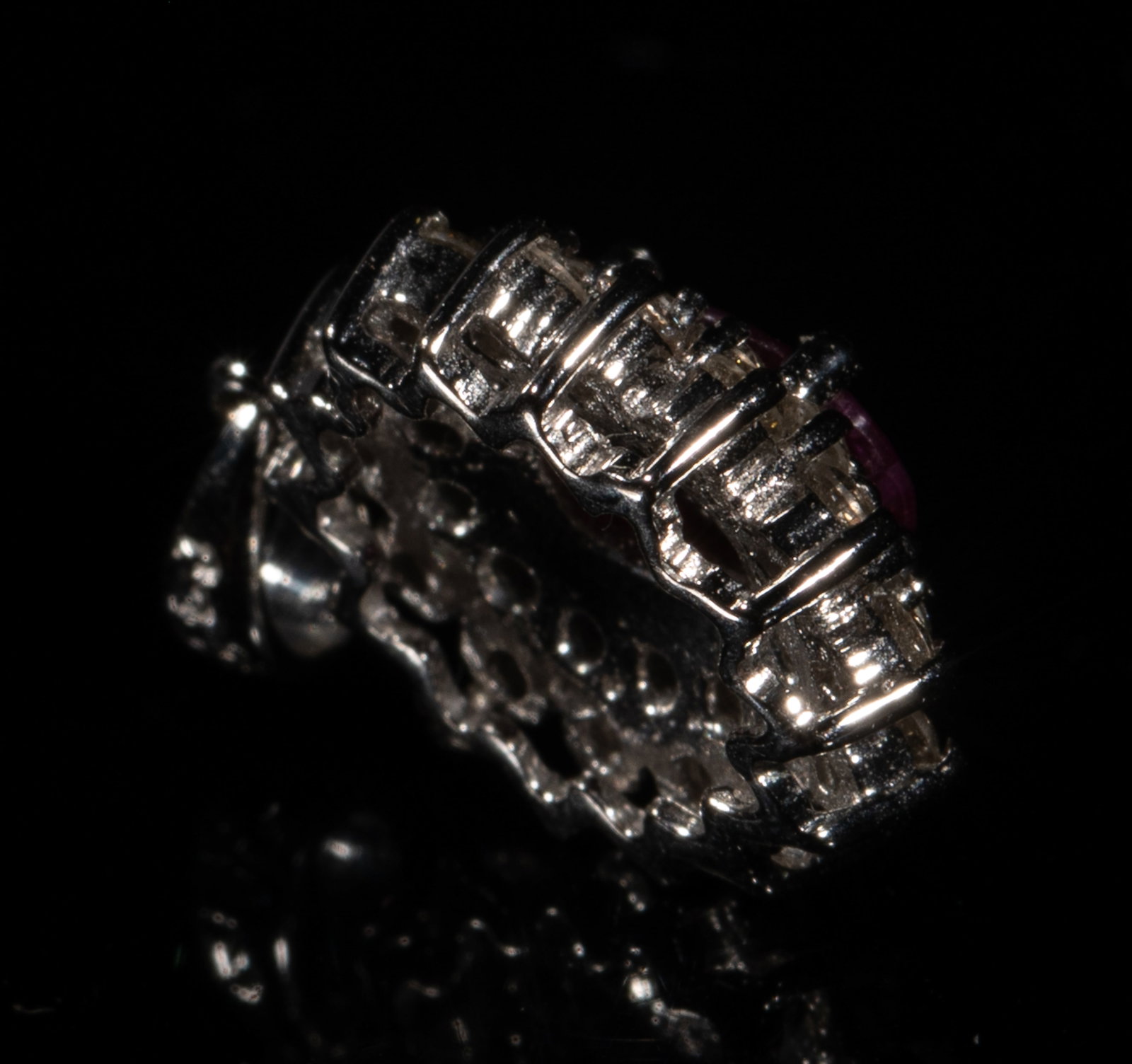 14K 585 White Gold, Ruby Pendant - 8