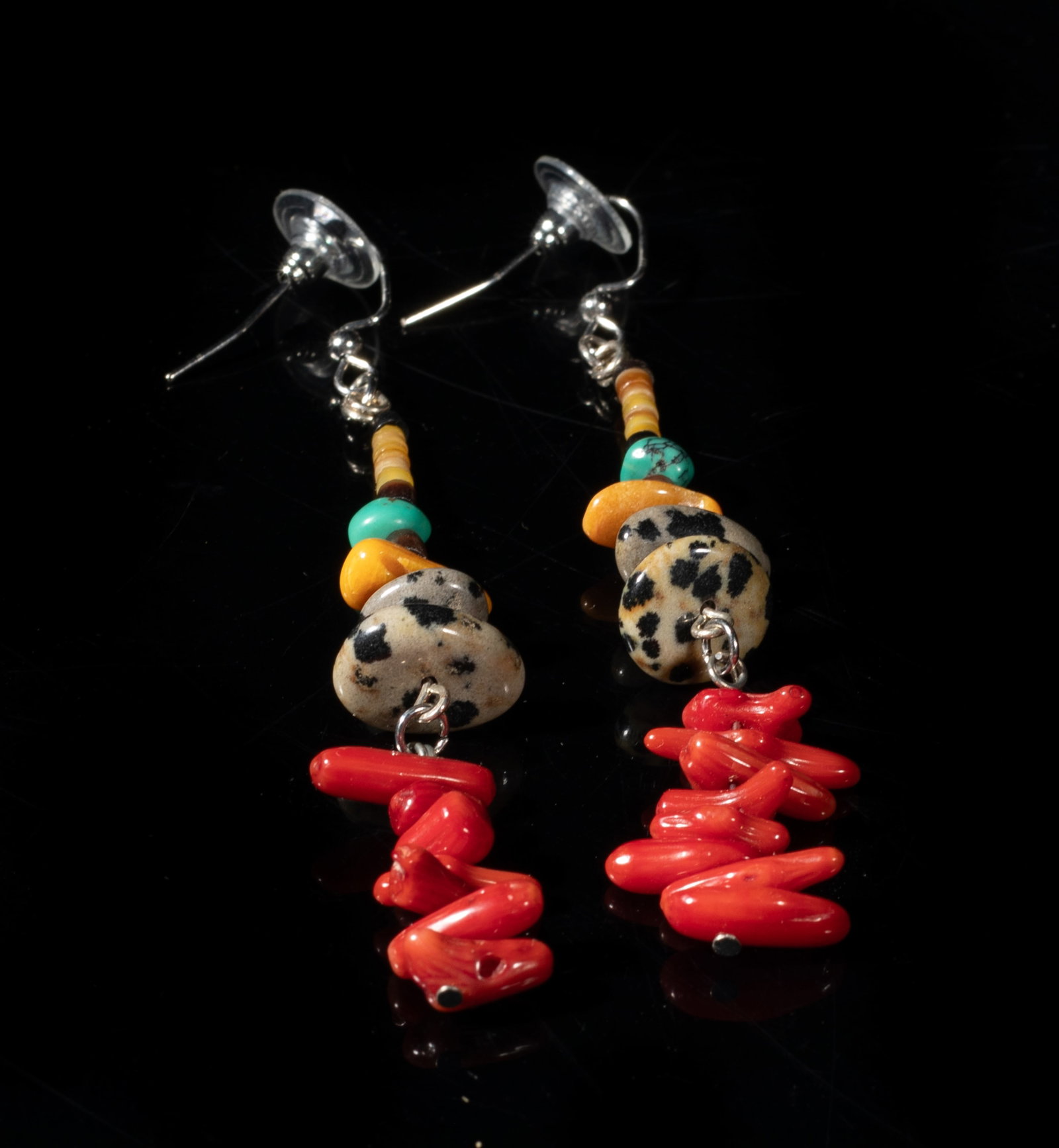 Sterling, Turquoise Like, Native American Type Set - 3