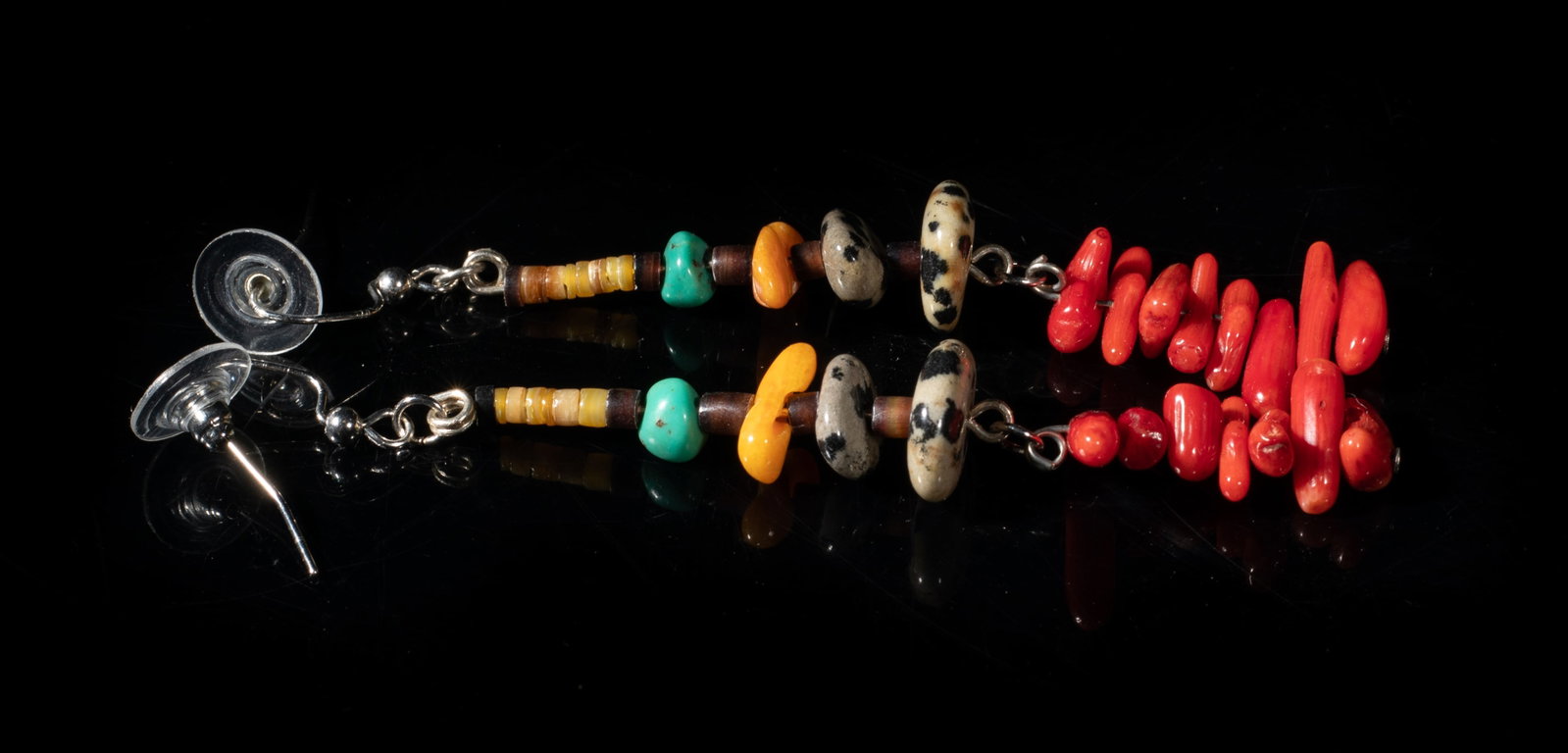 Sterling, Turquoise Like, Native American Type Set - 4