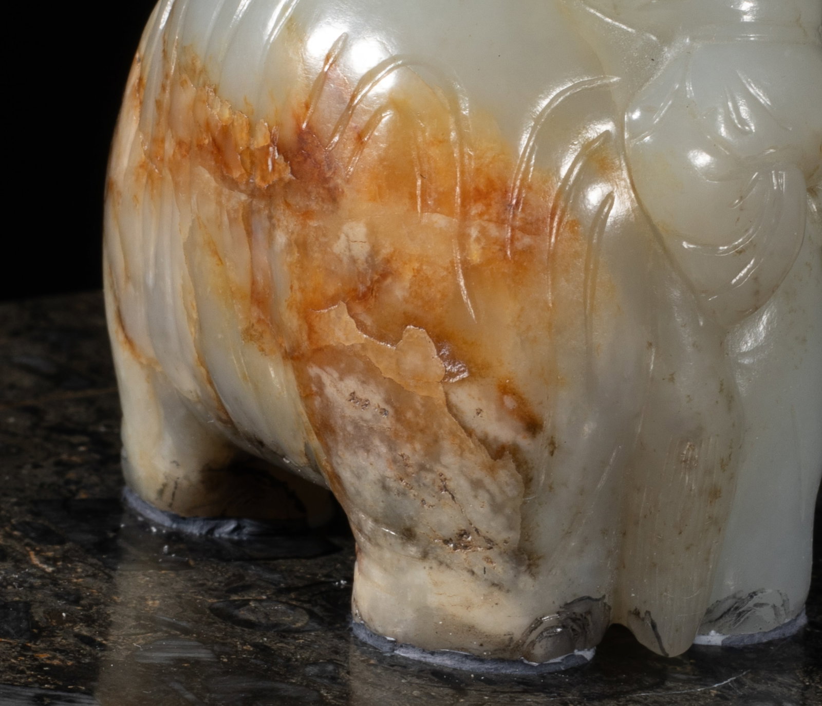 Designed Chinese Large Jade on Marble Box - 11