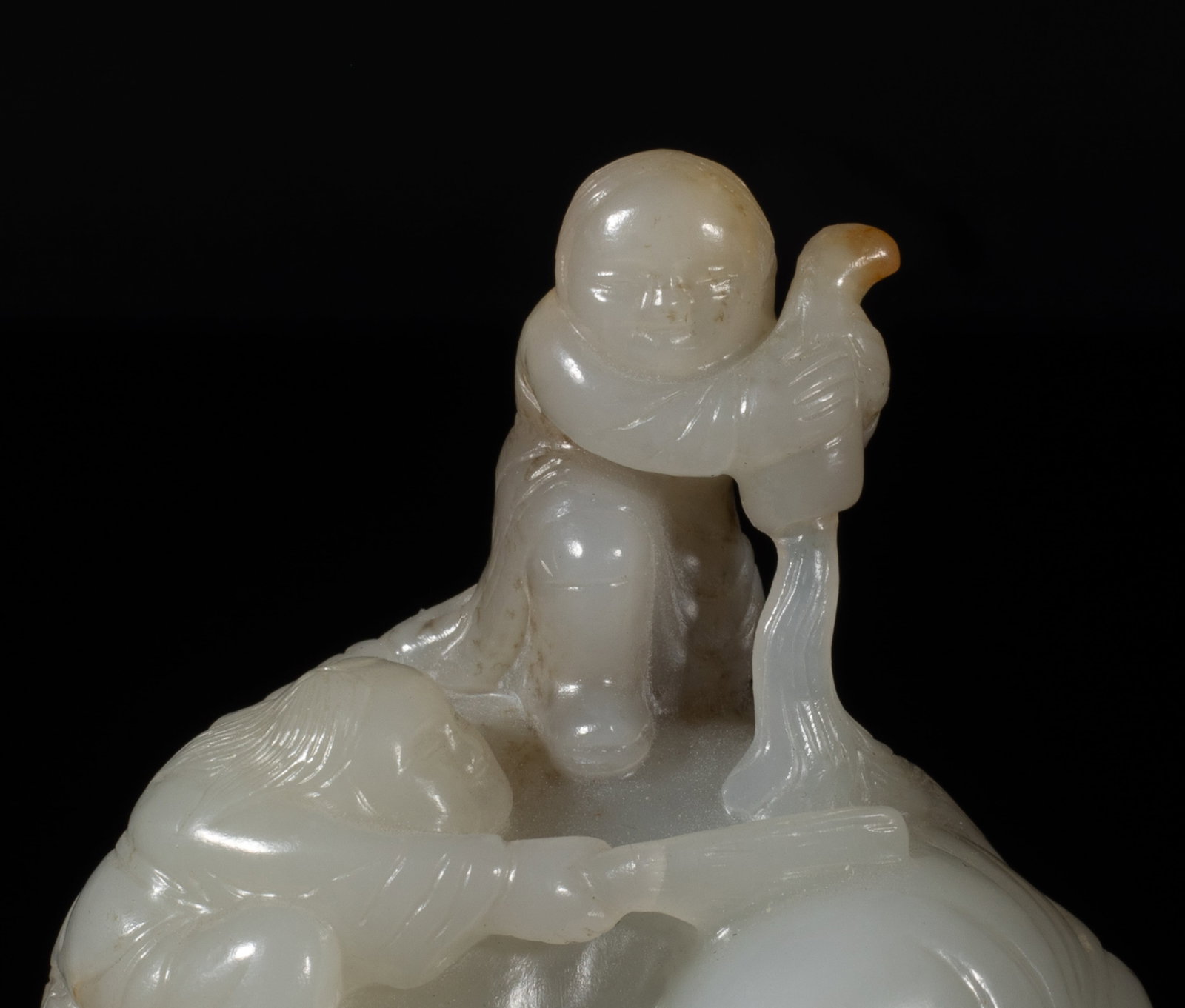 Designed Chinese Large Jade on Marble Box - 3