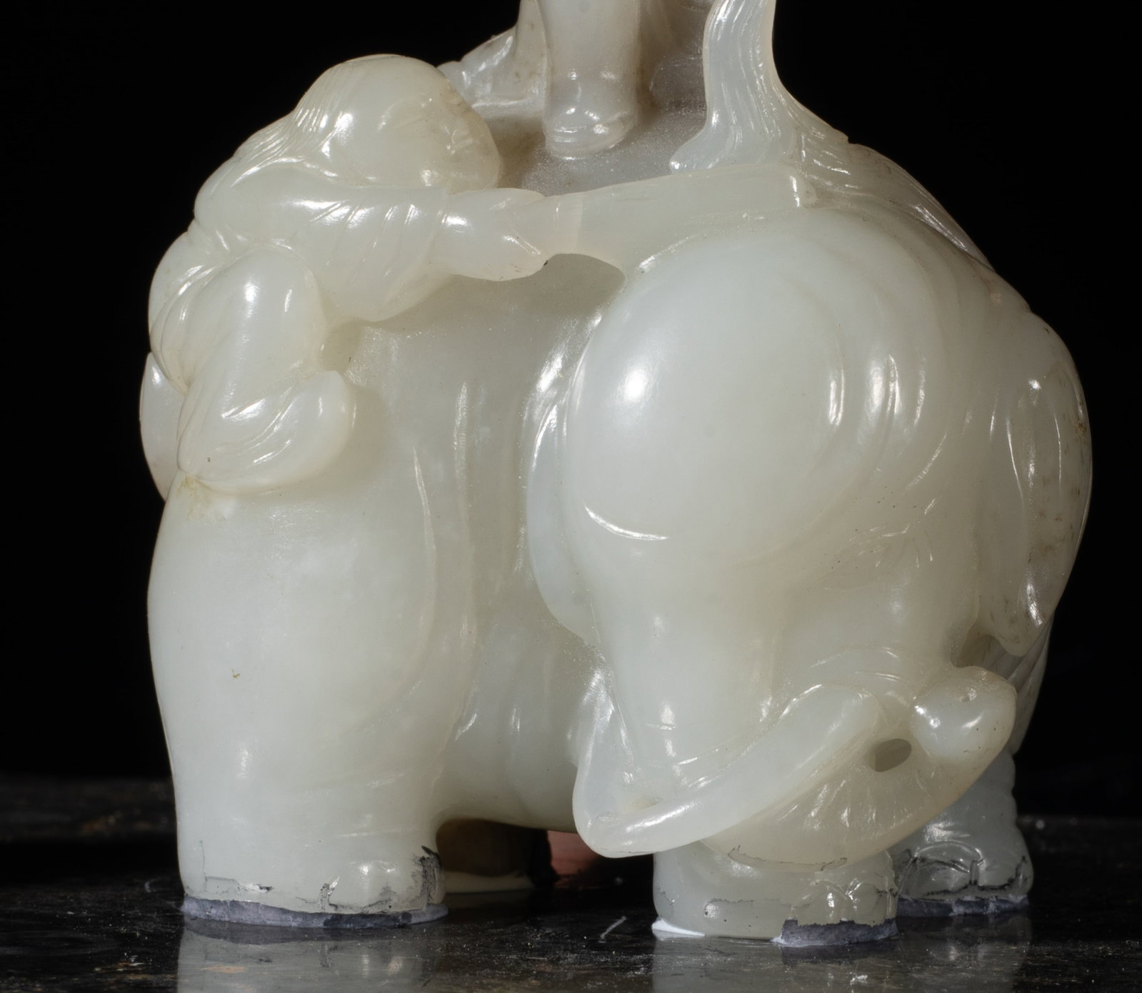Designed Chinese Large Jade on Marble Box - 4