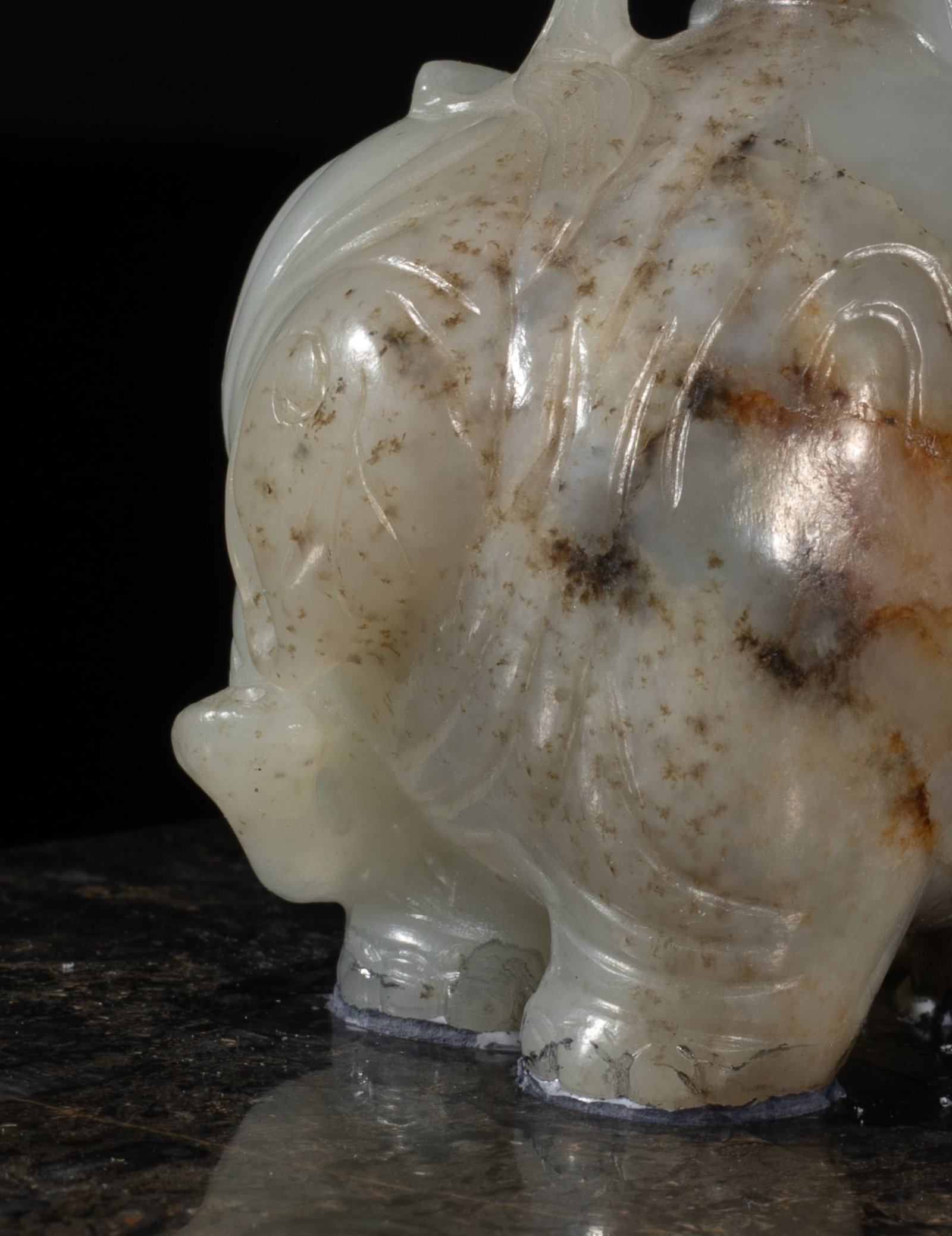 Designed Chinese Large Jade on Marble Box - 8