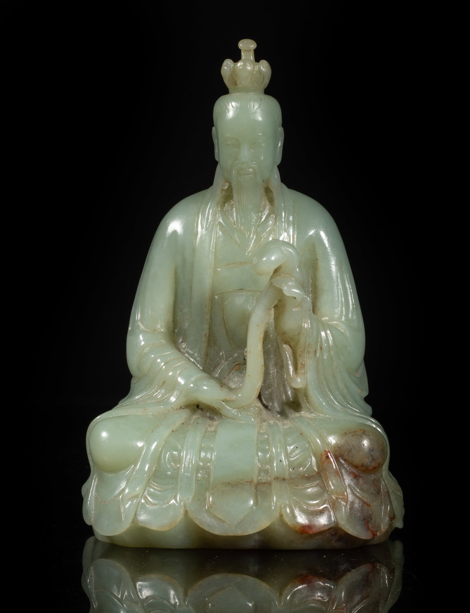 Chinese Jade Carved Sculpture of Laojun (1 of 15)