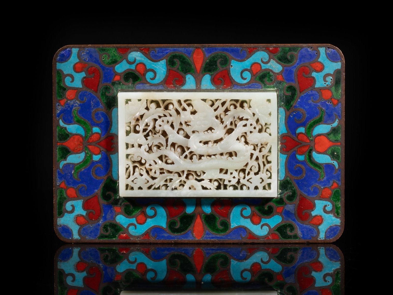 Designed Chinese Jade Dragon Plaque - 3