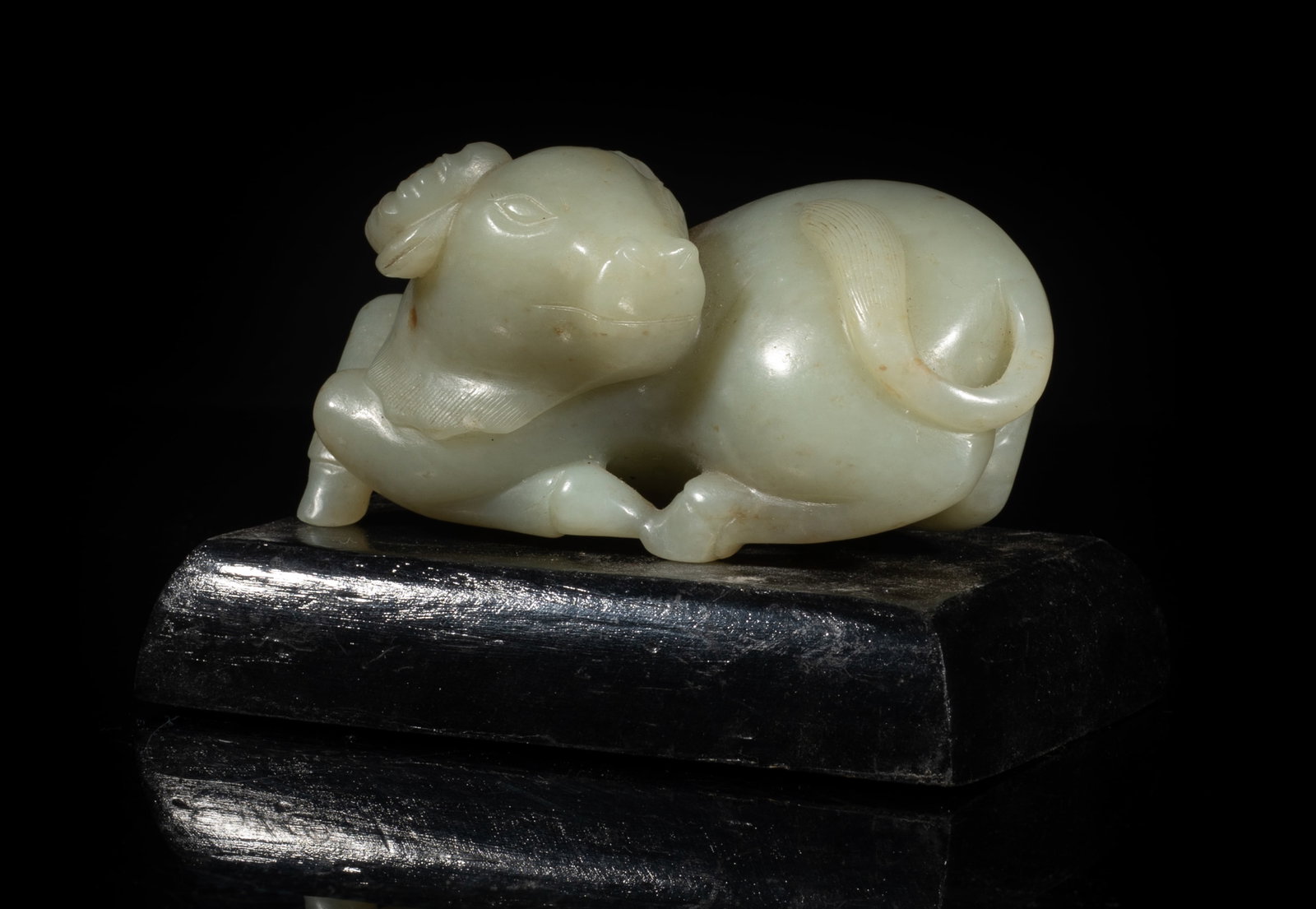 Chinese Jade Carved Sculpture on Wood Base (1 of 16)
