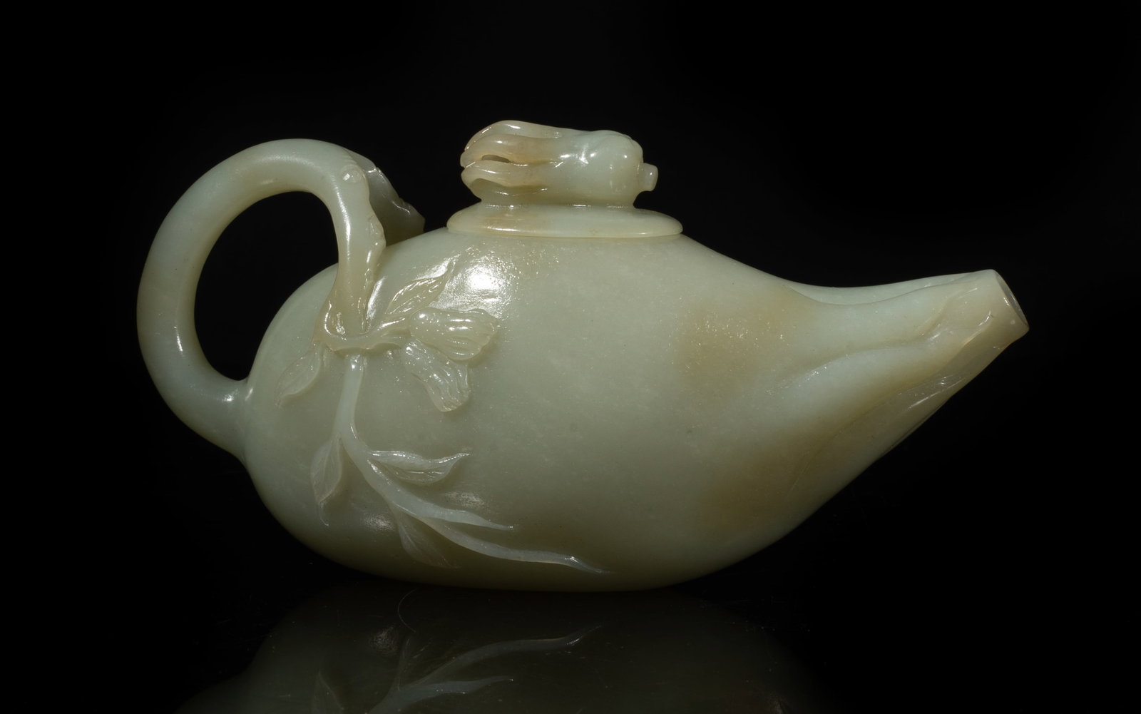 Chinese Jade Carved Hand Tea Pot (1 of 17)