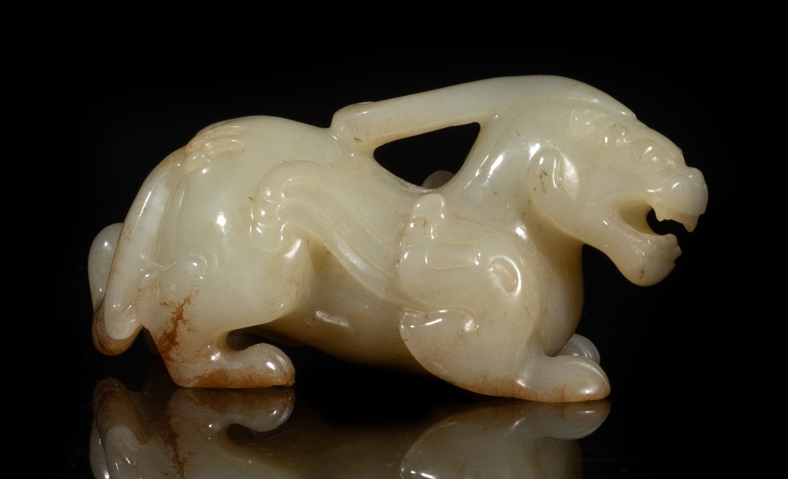 Estate Chinese Russet White Jade Beast Sculpture (1 of 17)