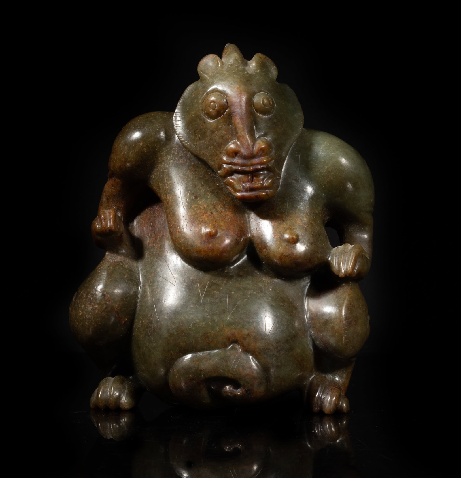 Large Chinese Russet Jade Sculpture (1 of 14)