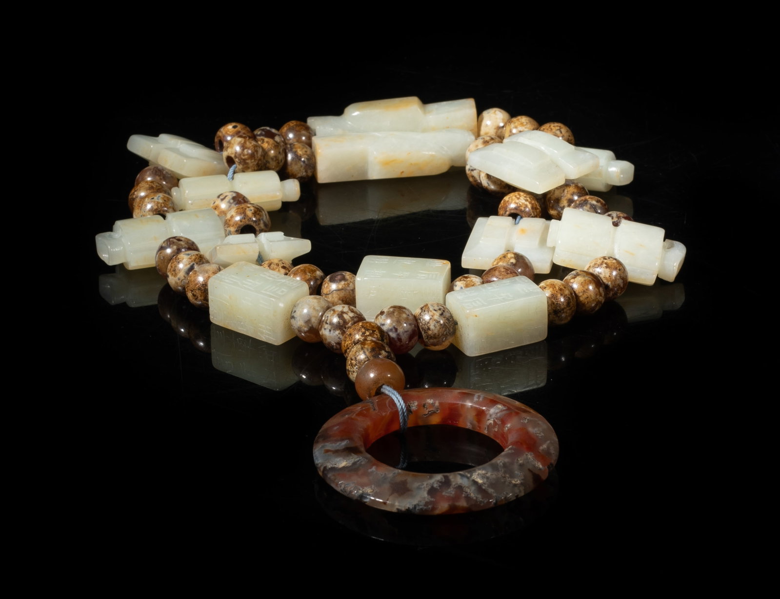 Chinese Jade, Agate Long Necklace (1 of 11)