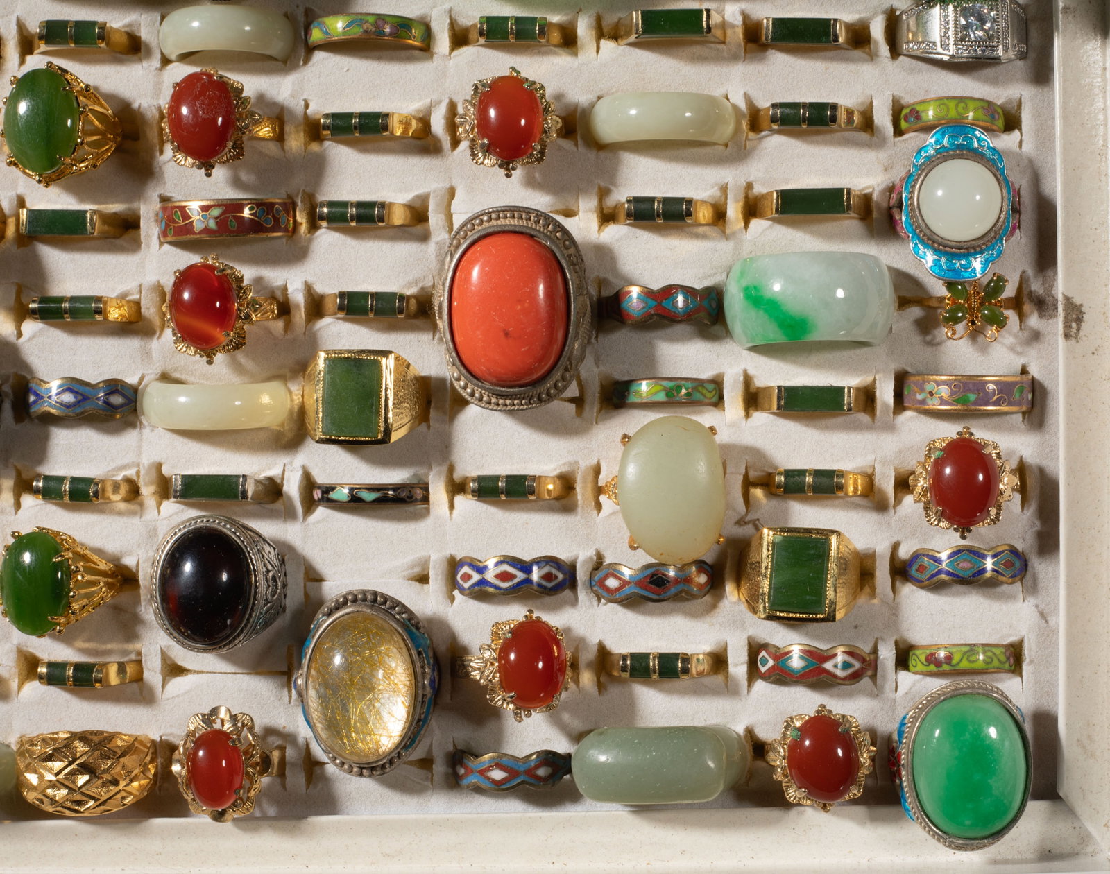 Large Set Chinese Export Rings - 10