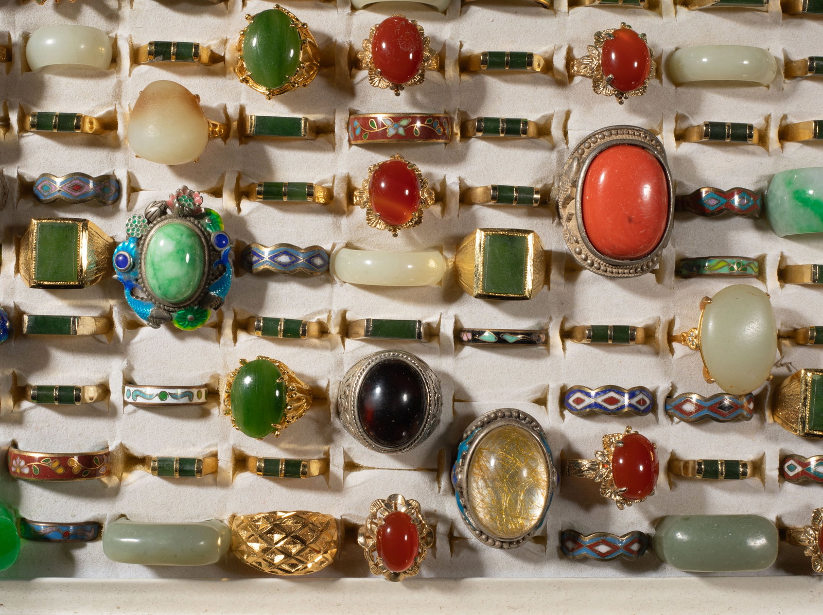 Large Set Chinese Export Rings - 8
