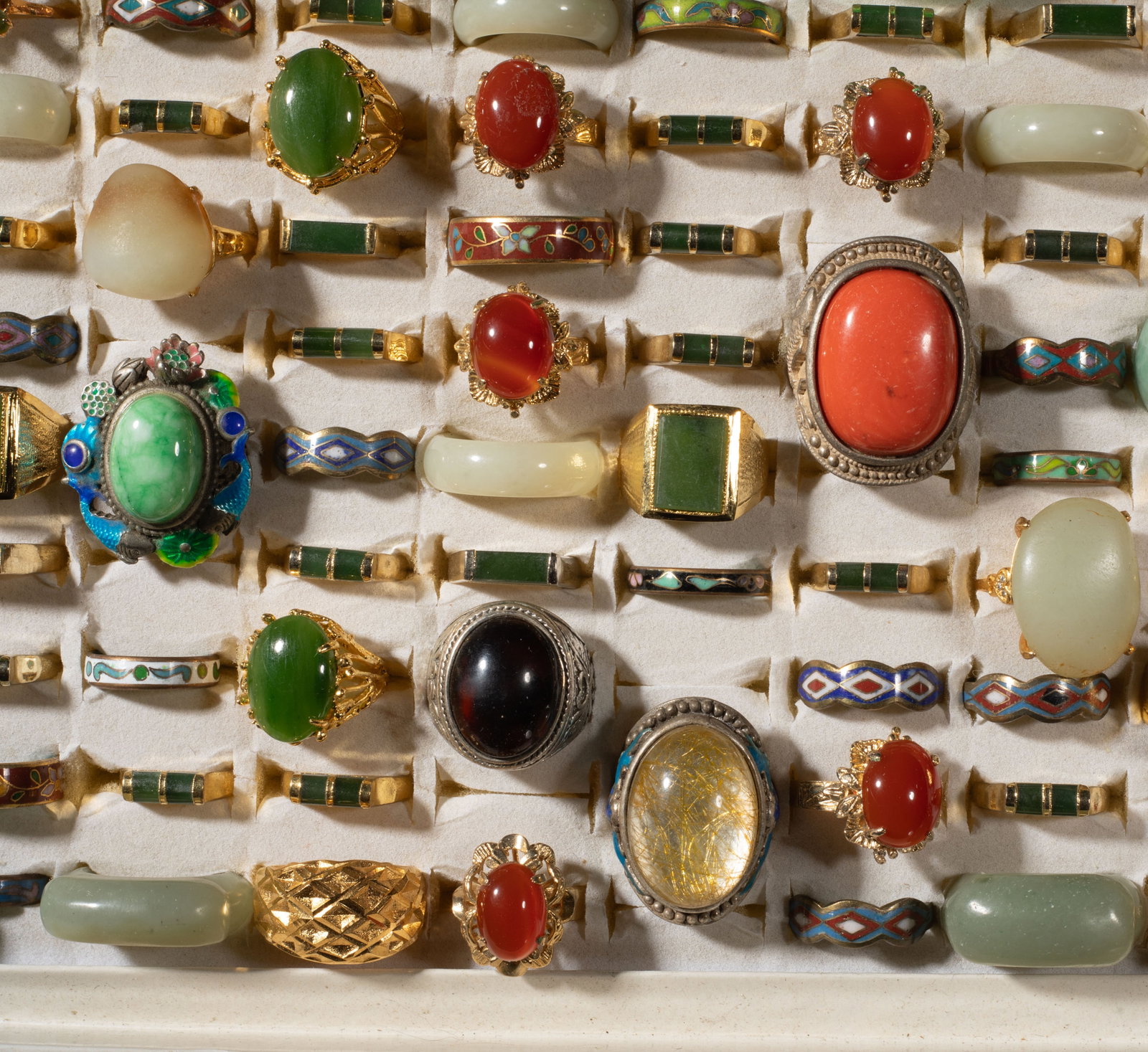 Large Set Chinese Export Rings - 9