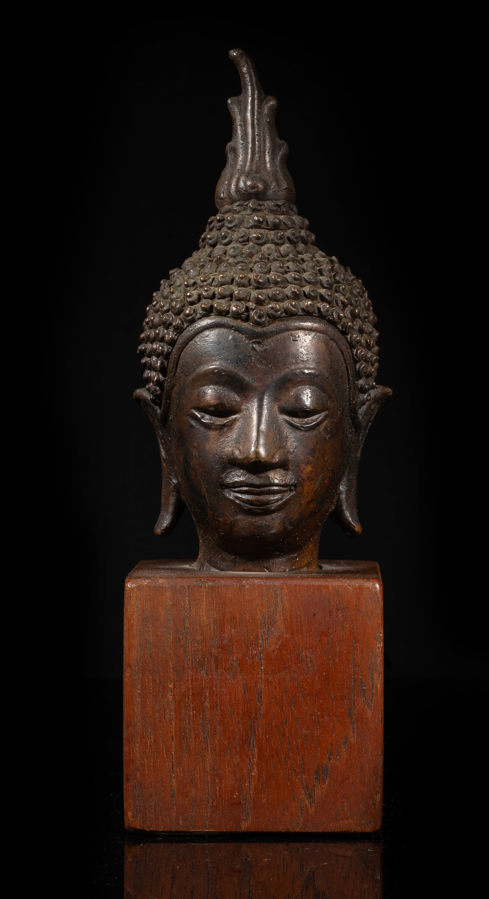 Antique South Asian Thai Bronze Buddha Head (1 of 12)