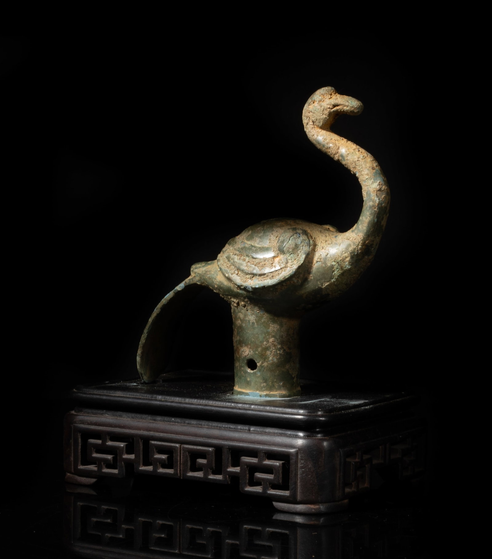 Estate Chinese Bronze Sculpture w/ Base (1 of 8)