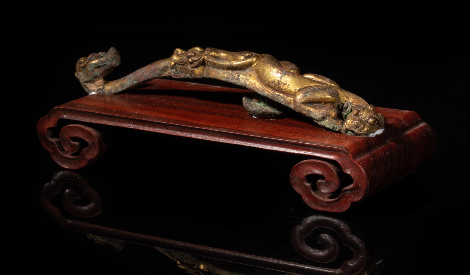 Chinese Gold on Bronze Belt Buckle (1 of 11)