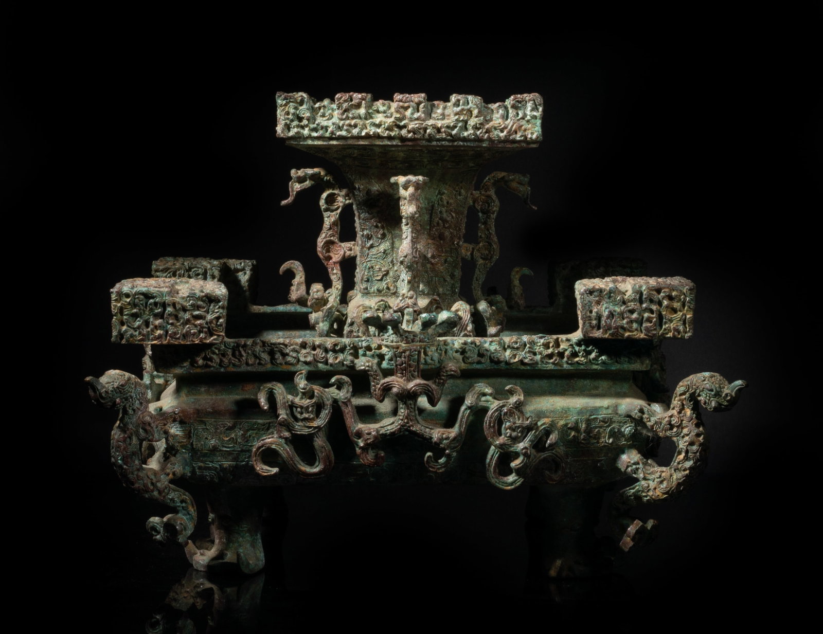 Large Chinese Bronze Made Pot Sets (1 of 19)
