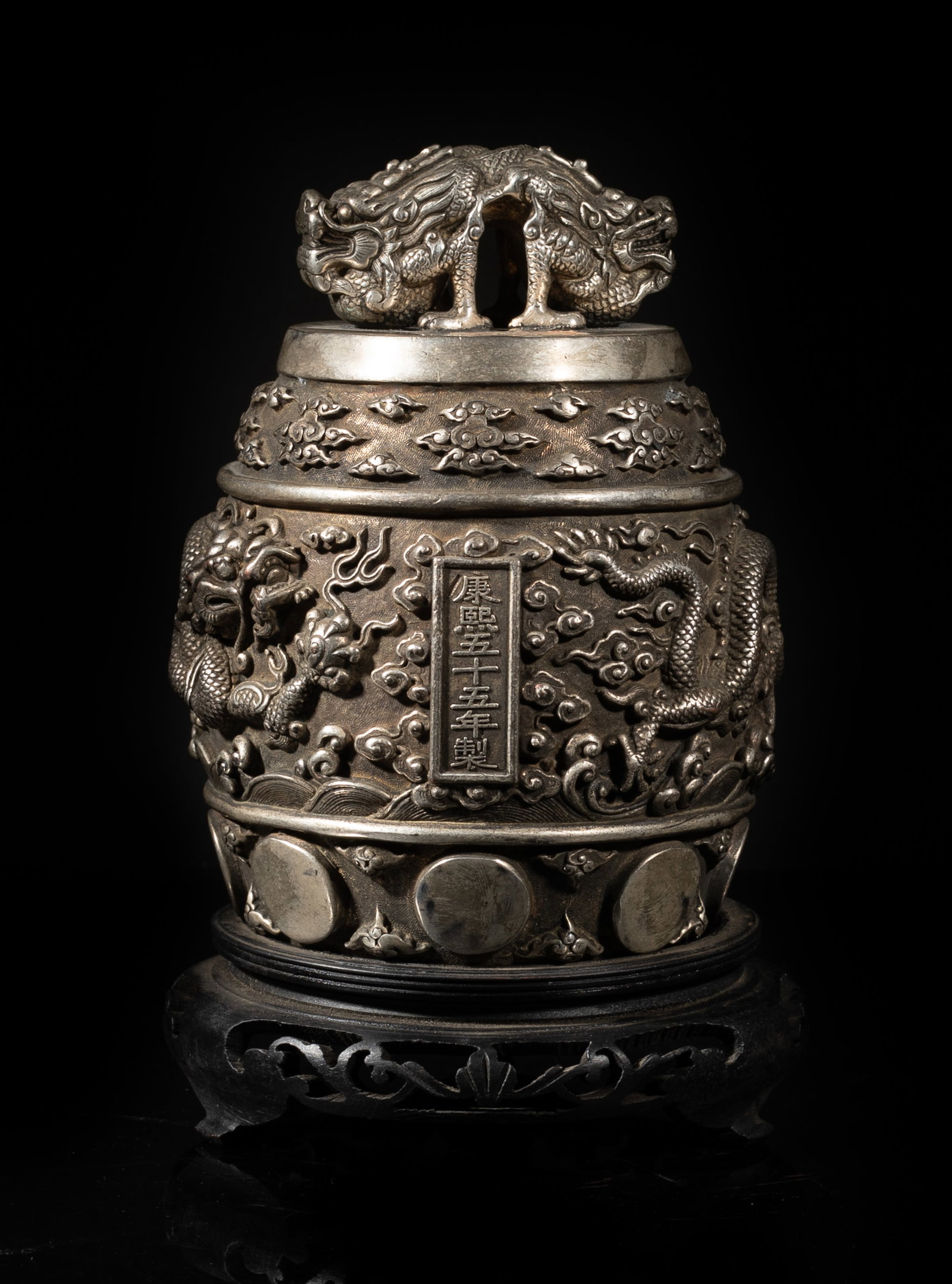Heavy Chinese Bell Table Sculpture w/ Base (1 of 10)