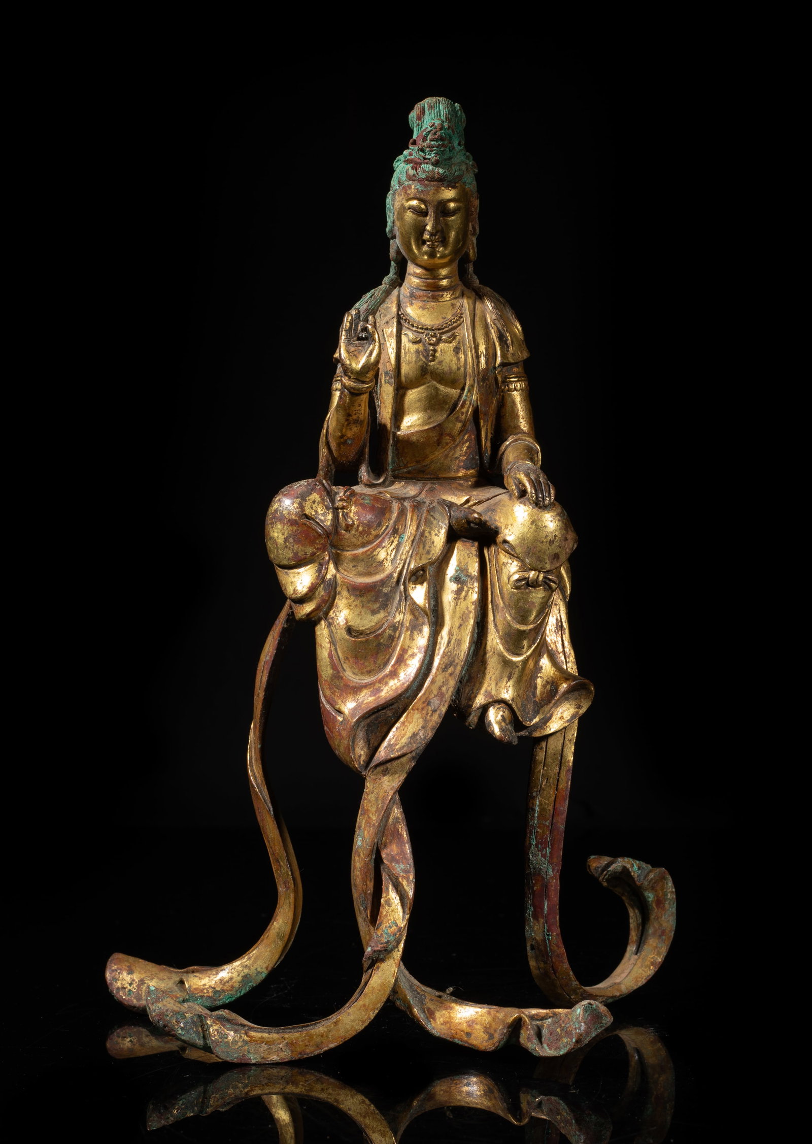 Special Form Chinese Gold on Bronze Buddha (1 of 12)