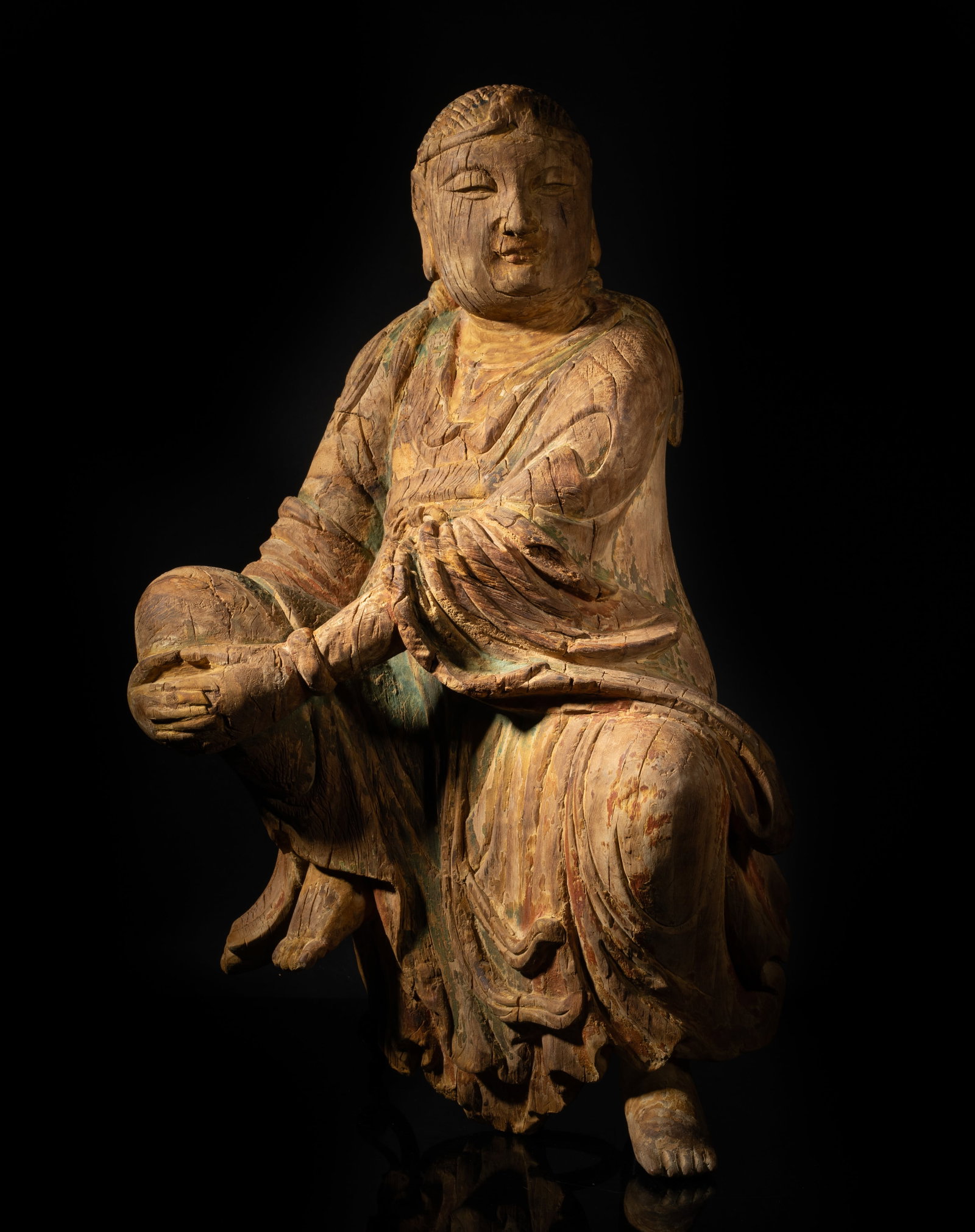 Tall Chinese Early Type Wood Buddha (1 of 12)